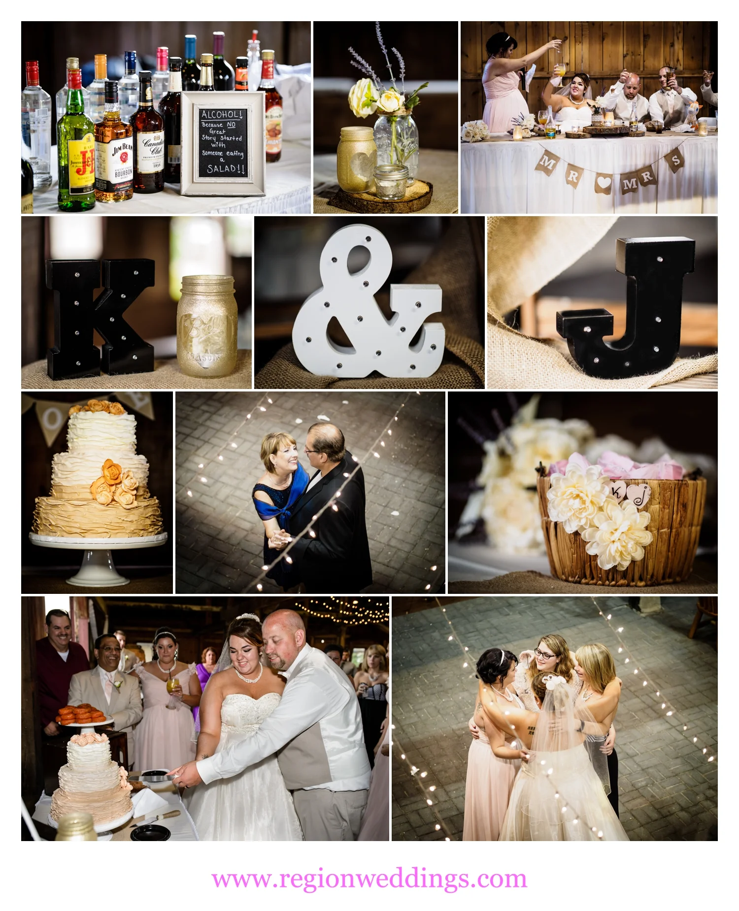 Wedding reception at Harold Wheeler Community Center Barn.