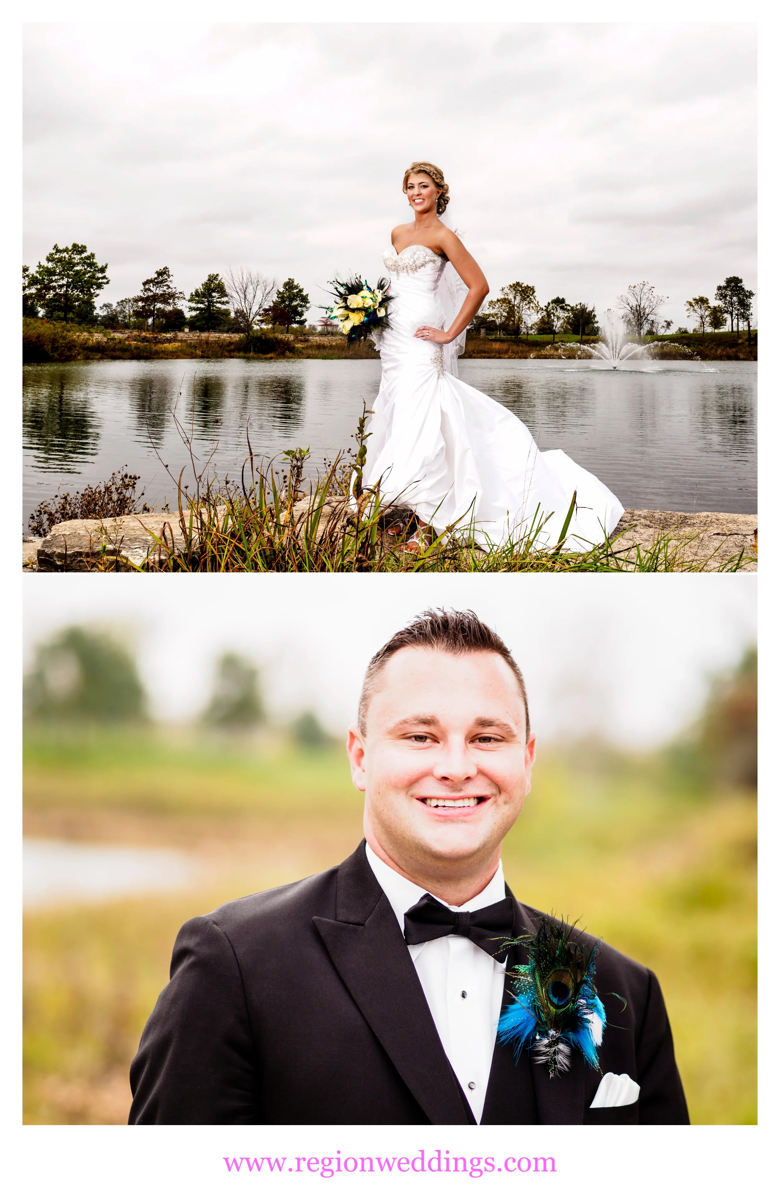 Bride and groom at Coffee Creek Park.