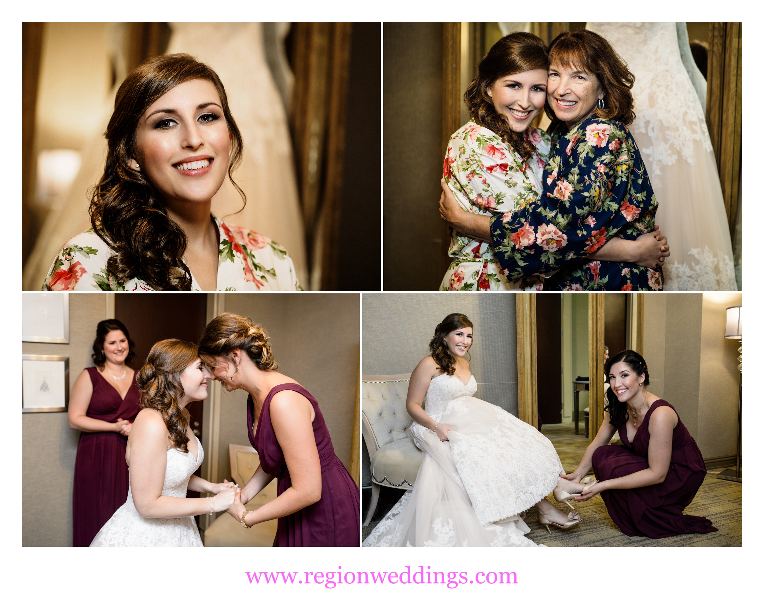 Getting Ready on wedding day at The Center For Visual and Performing Arts.