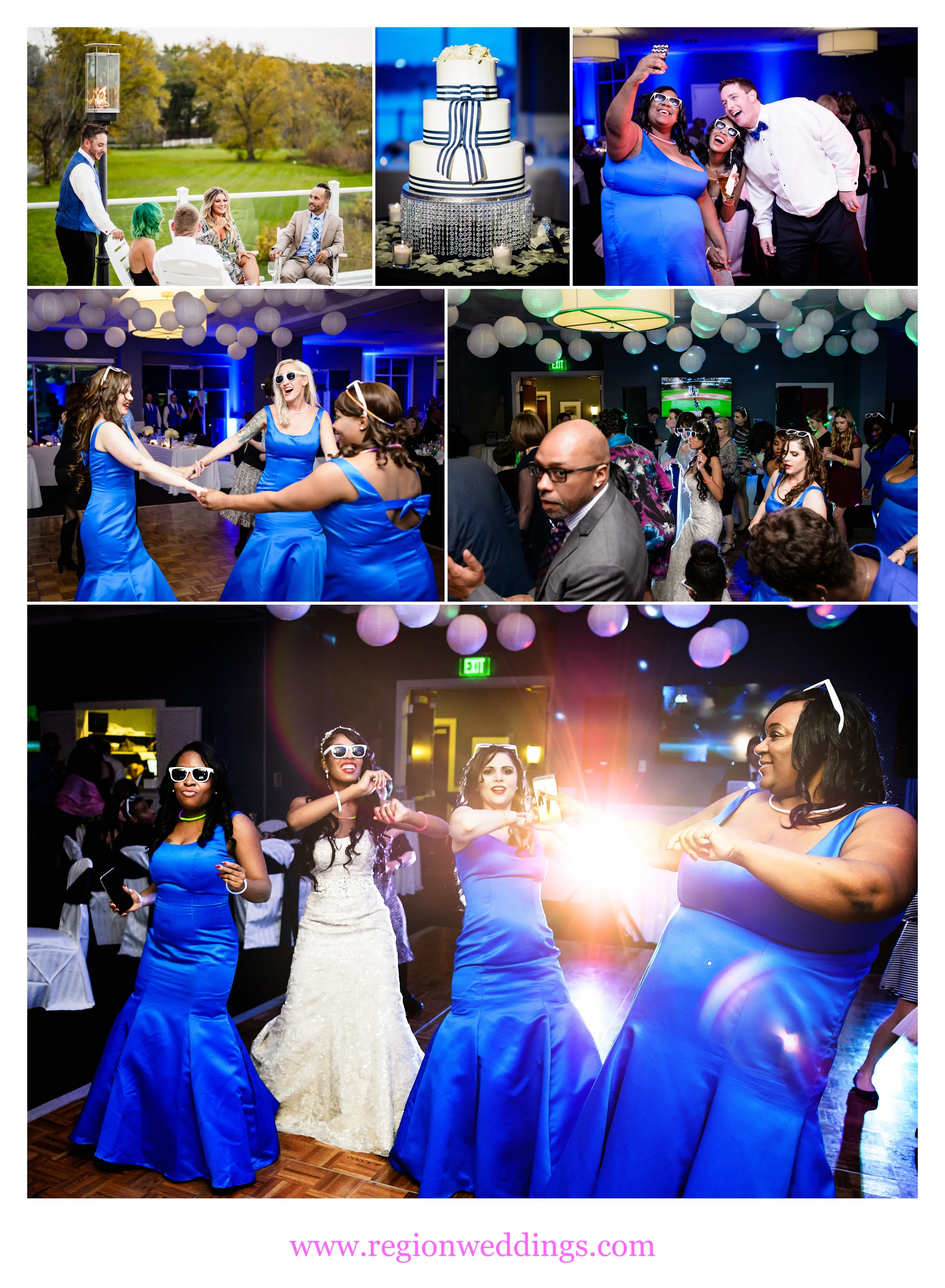 Wedding reception celebration at Lighthouse Restaurant in Cedar Lake, Indiana.
