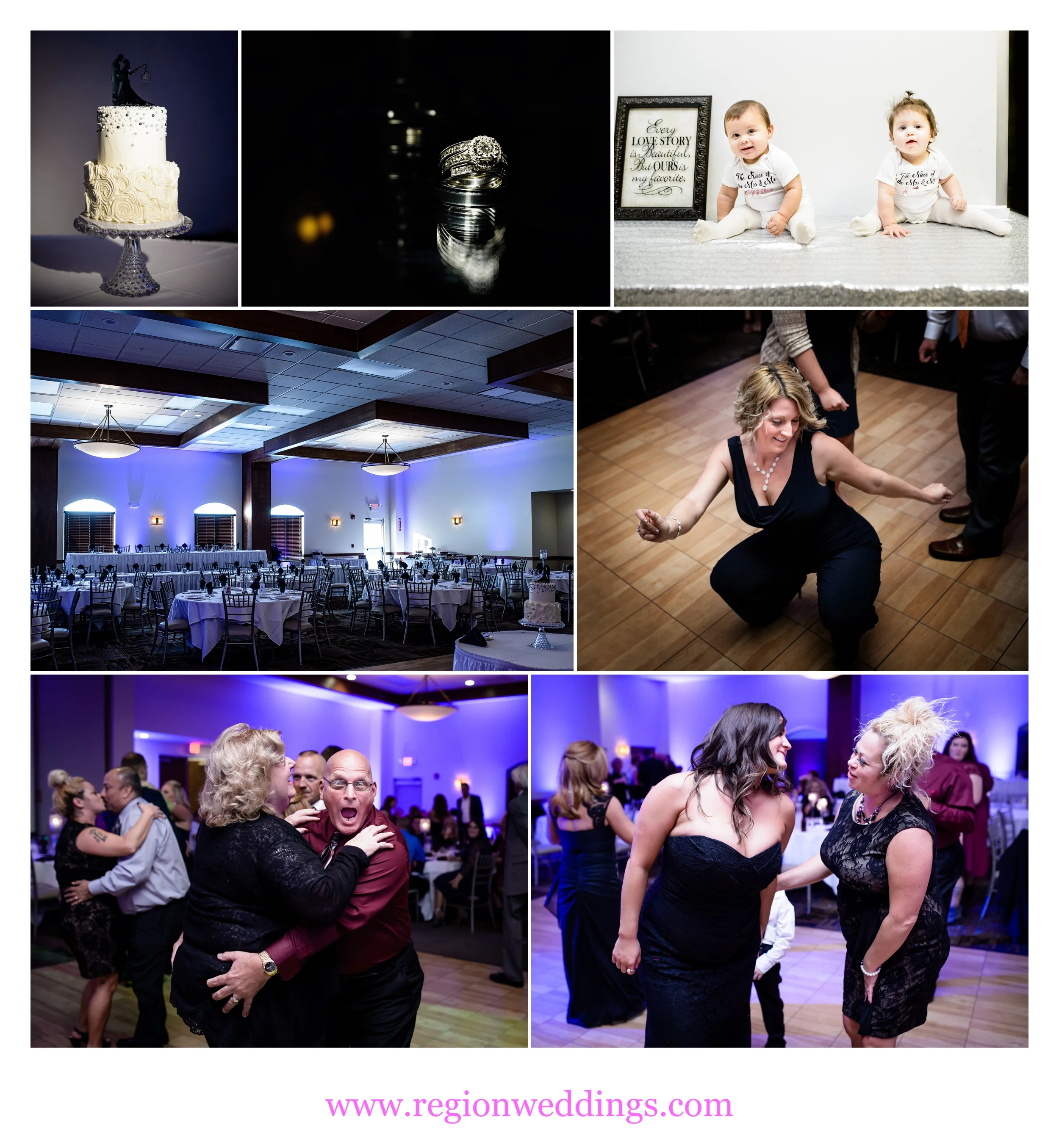 Wedding reception at Signature Banquets in Lowell, Indiana.