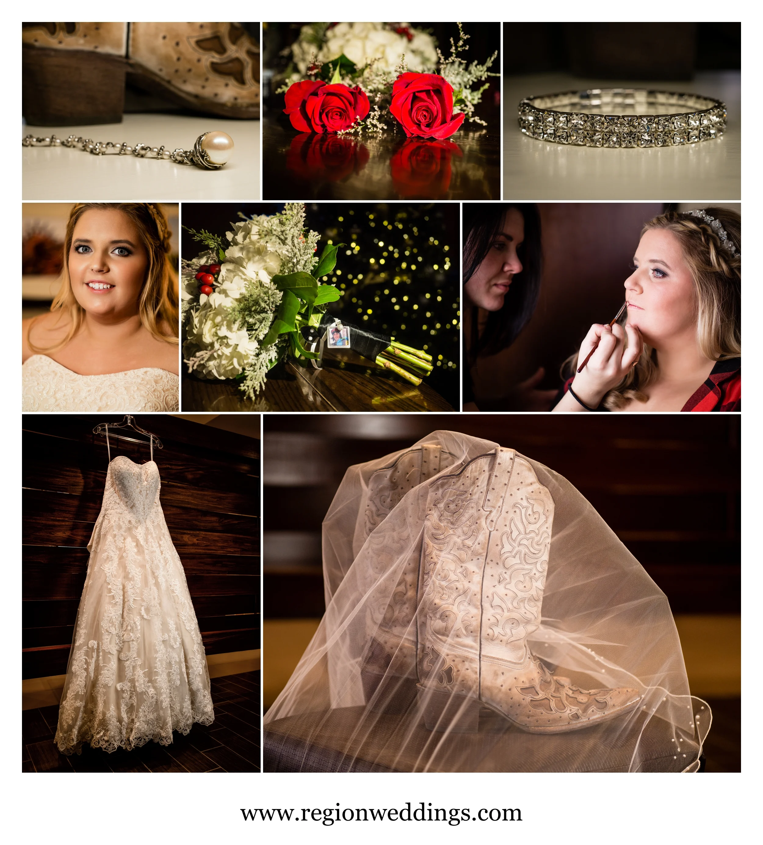 Bridal prep for a wedding at Fair Oaks Farmhouse.