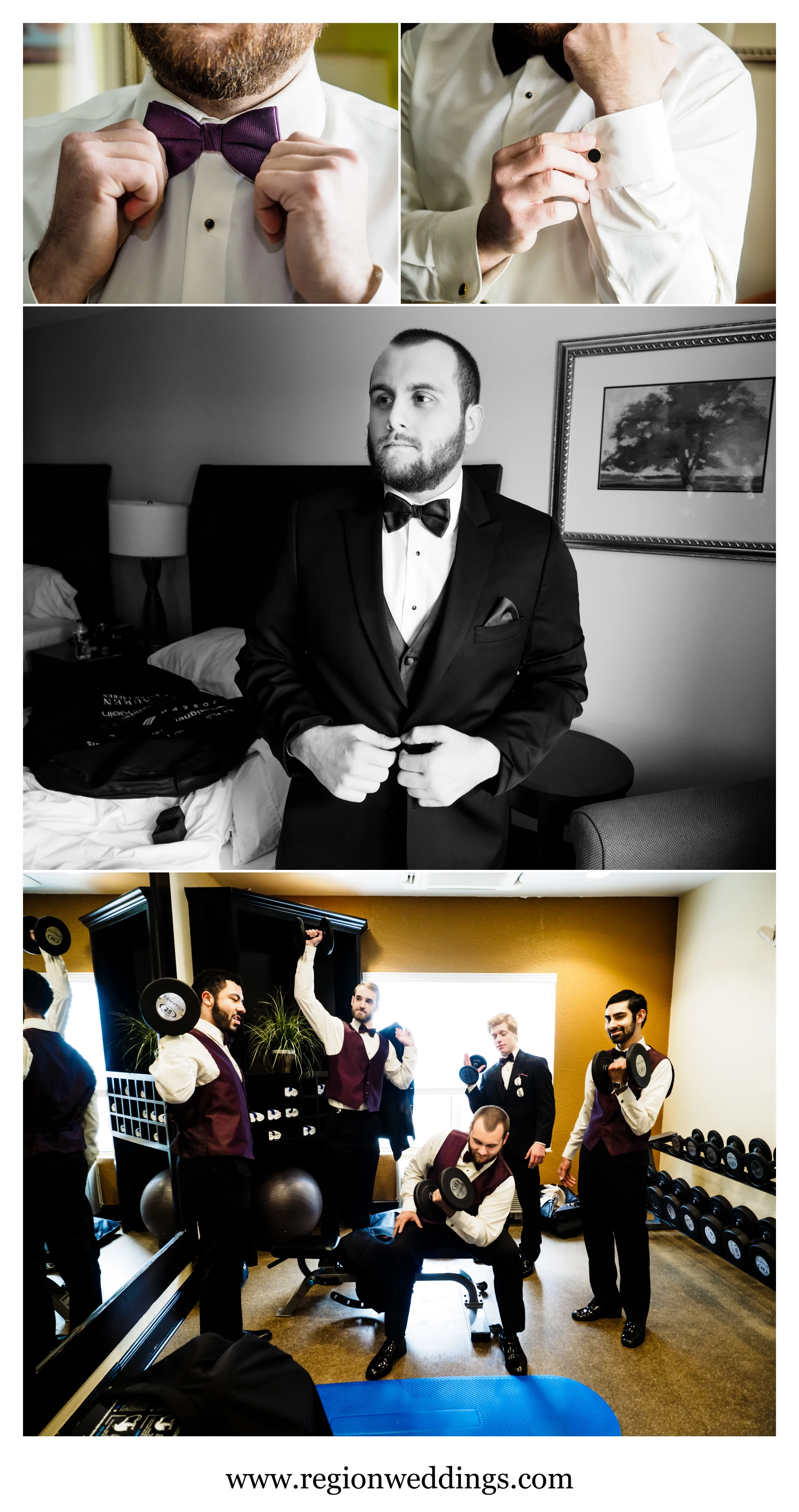 Groomsmen wedding day prep.