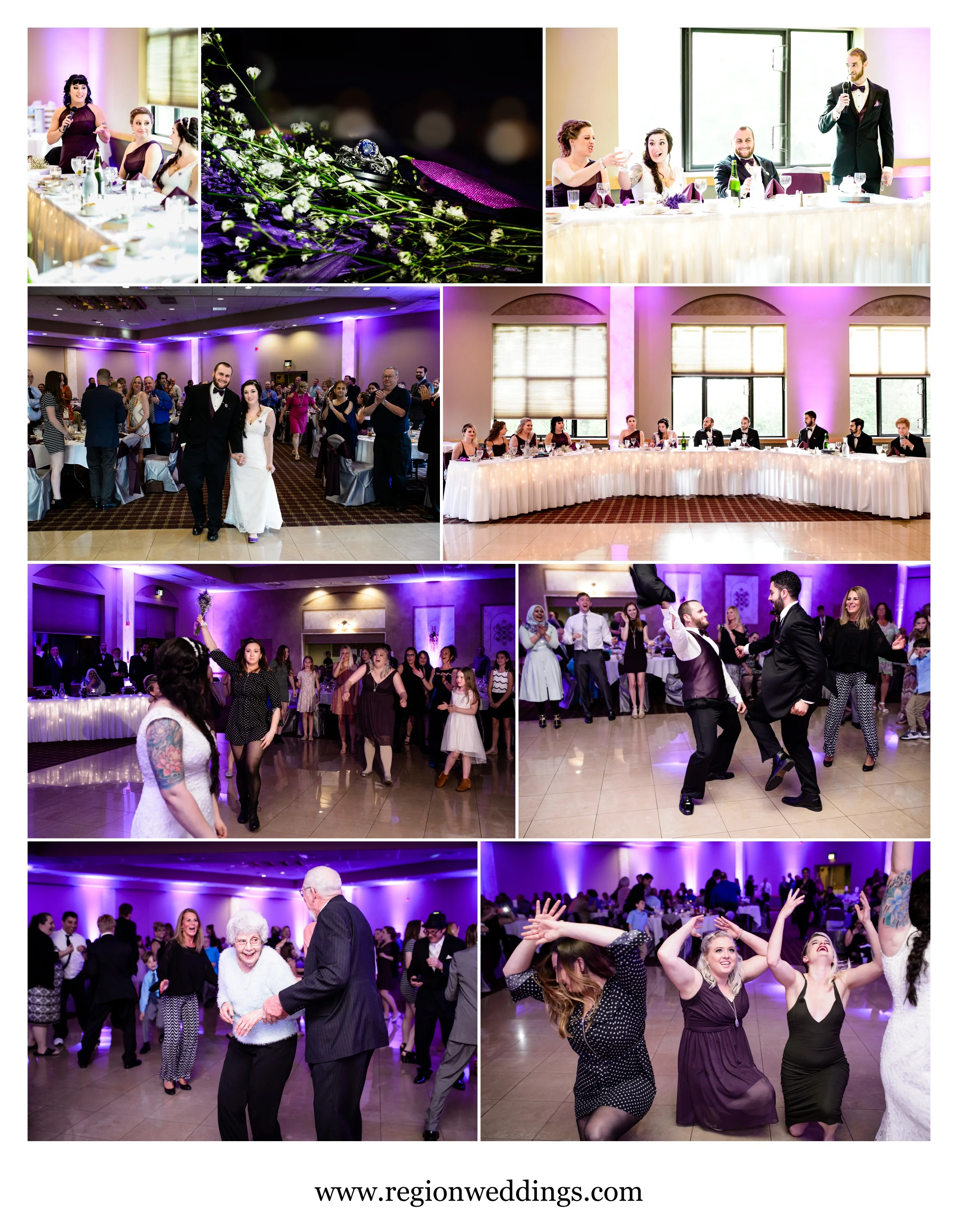 Spring wedding reception at Villa Cesare in Schererville, Indiana.