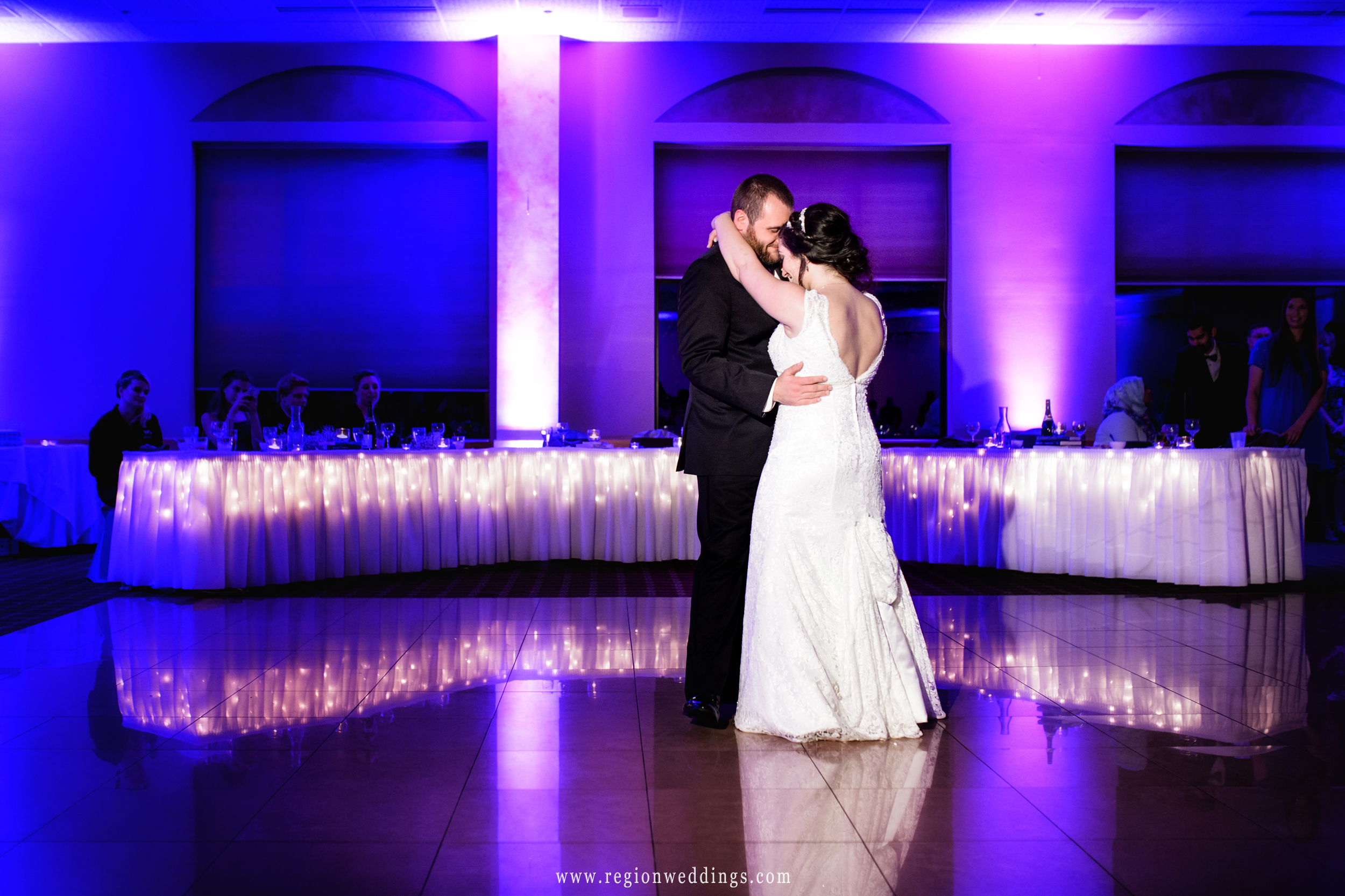 First dance of bride and groom at Villa Cesare in Schererville, Indiana.