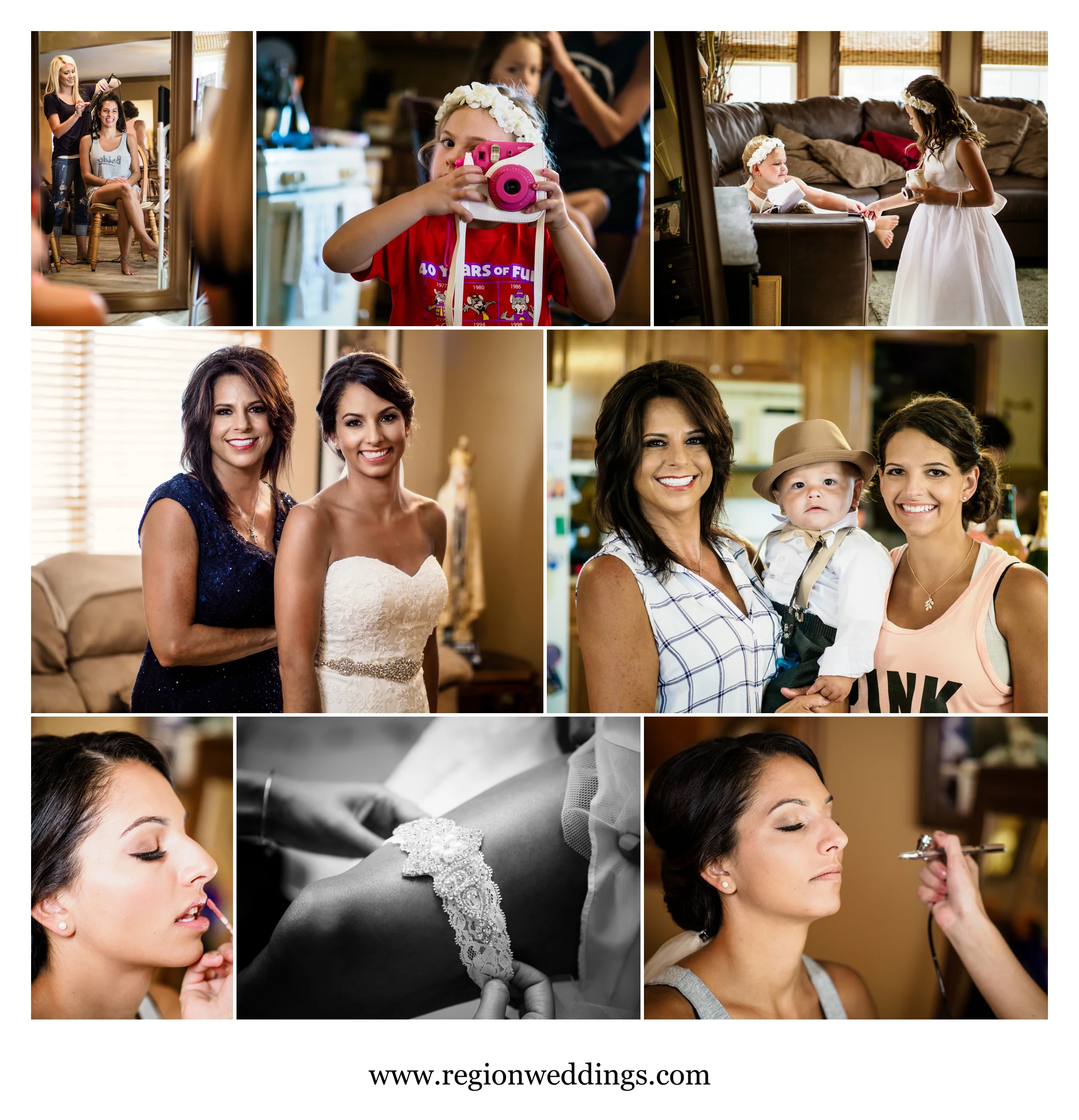Bridal prep for a June wedding at St. Michael's Parish.