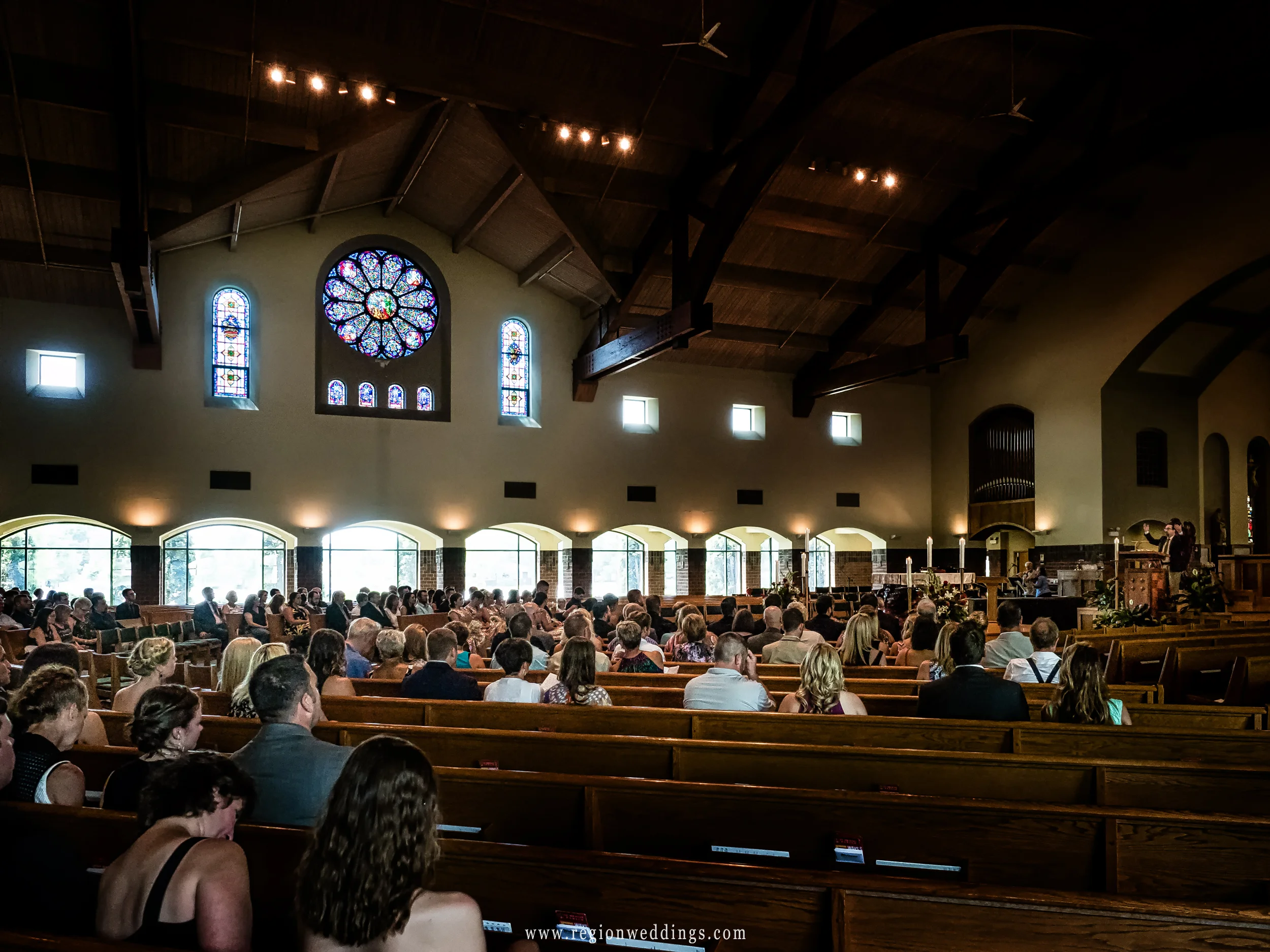 June wedding ceremony at St. Michael's Parish in Schererville, Indiana.