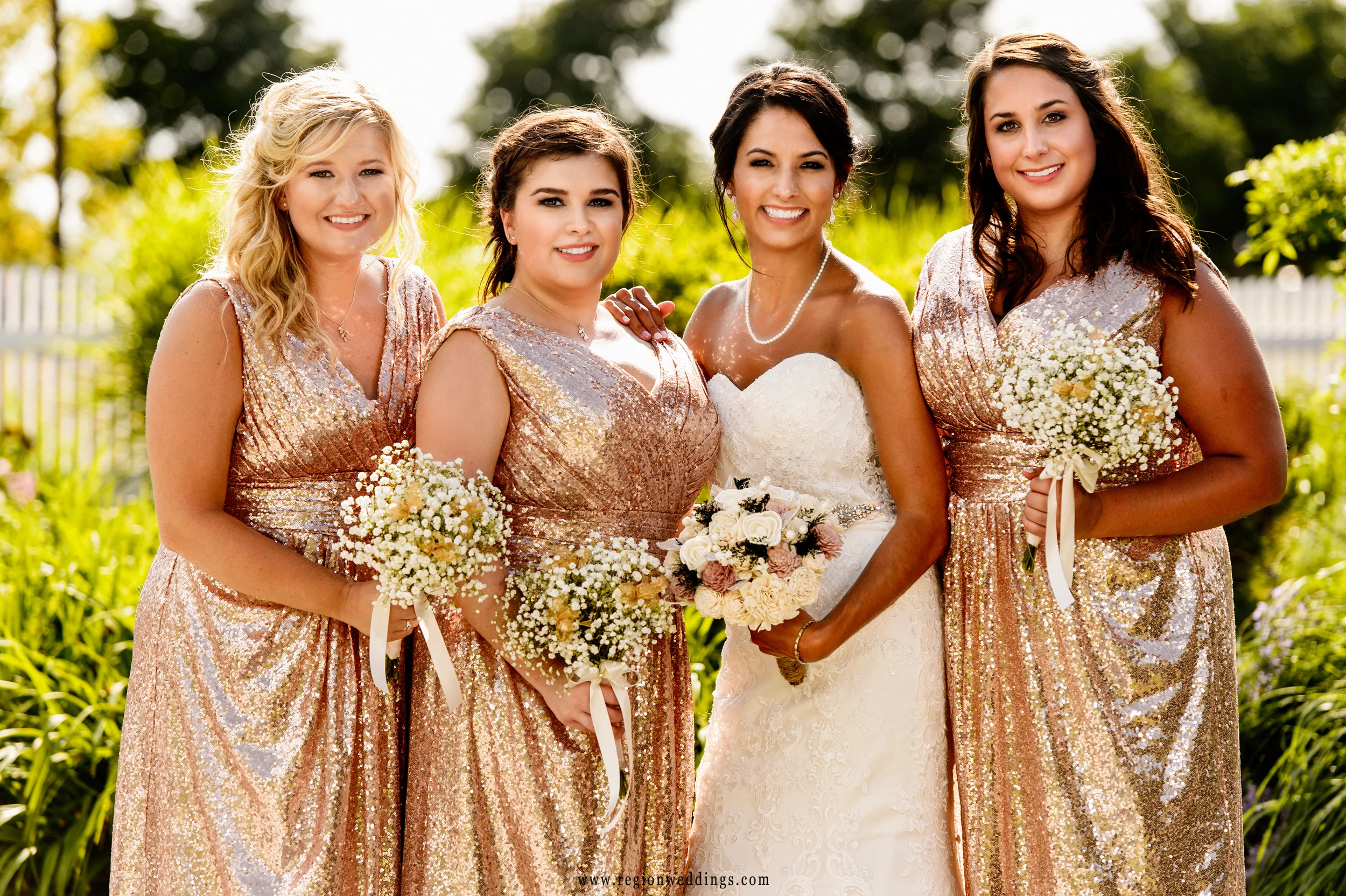 The bride and her BFF's on wedding day.