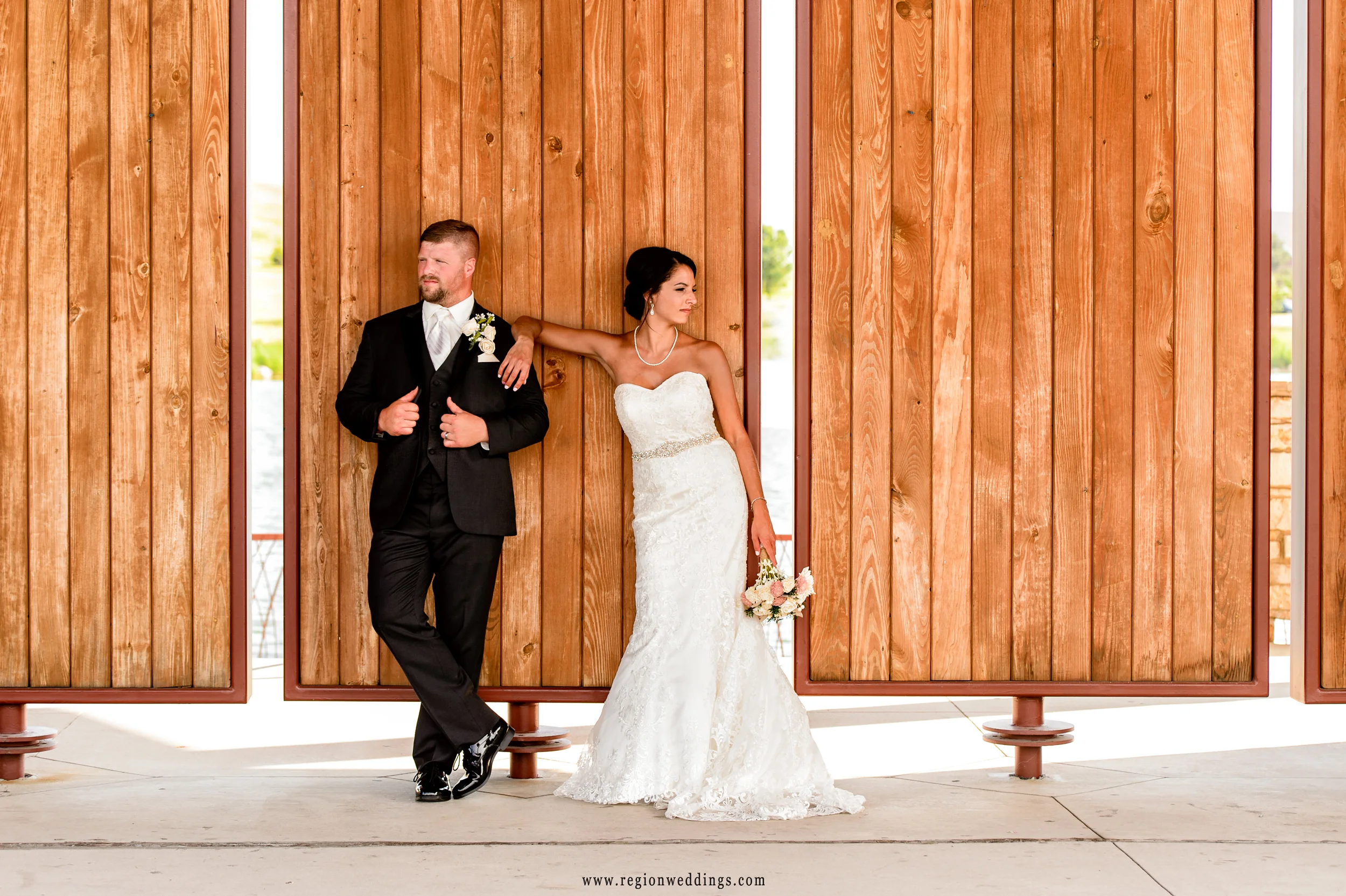 The fashion forward bride and groom on the Centennial Park stage.