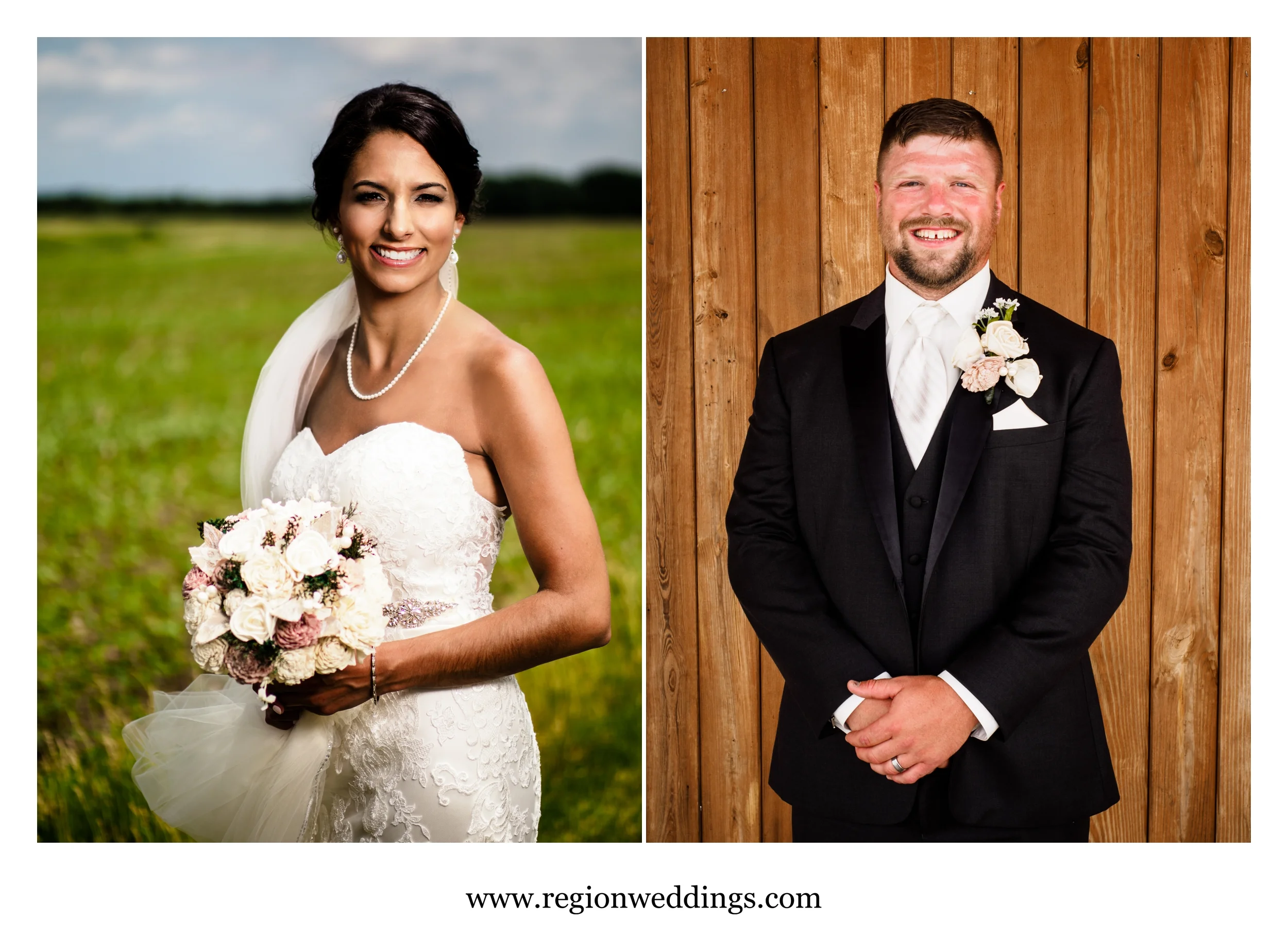 A June bride and groom.