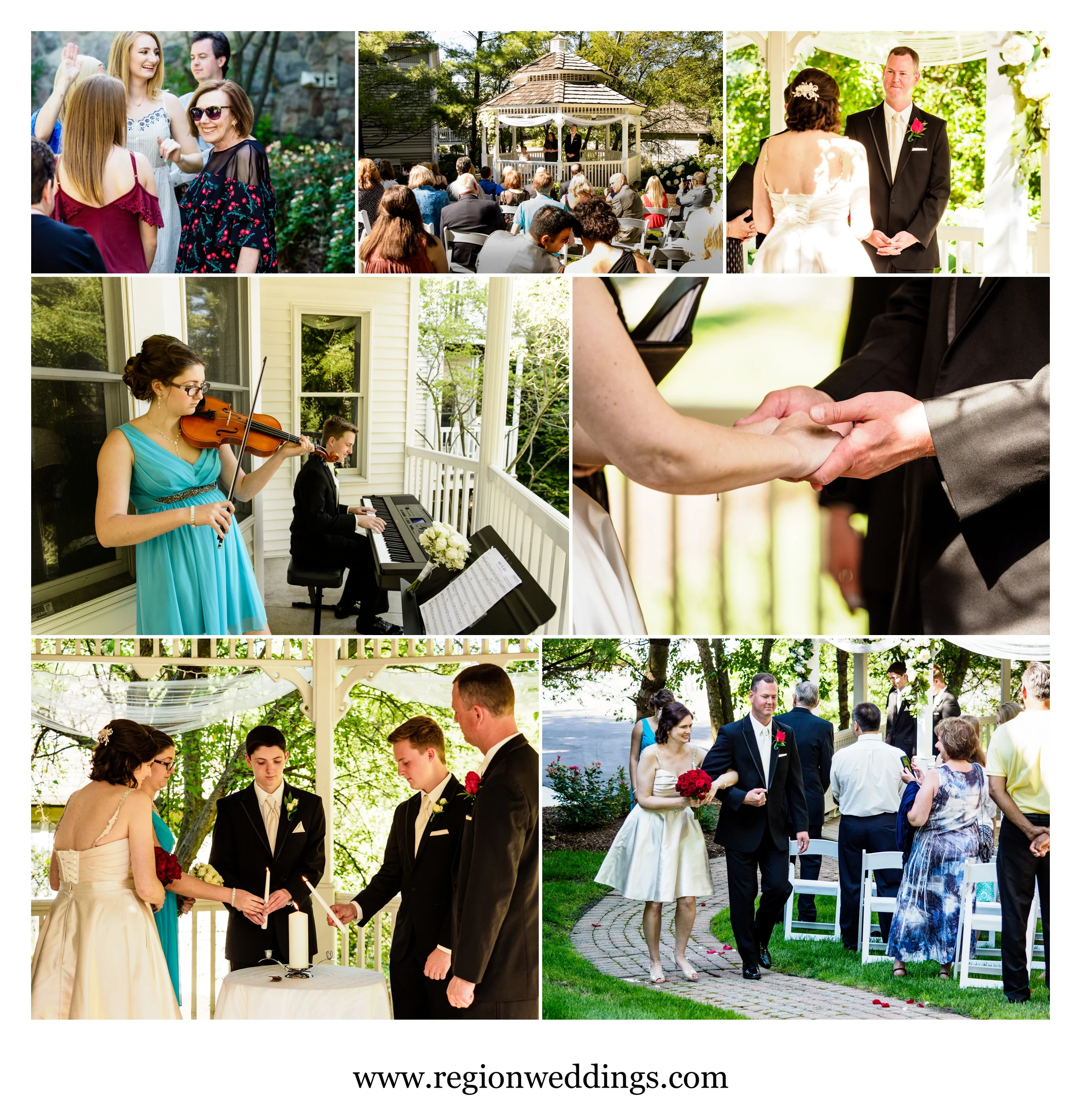 Outdoor wedding ceremony at The Inn At Aberdeen in Valparaiso, Indiana.