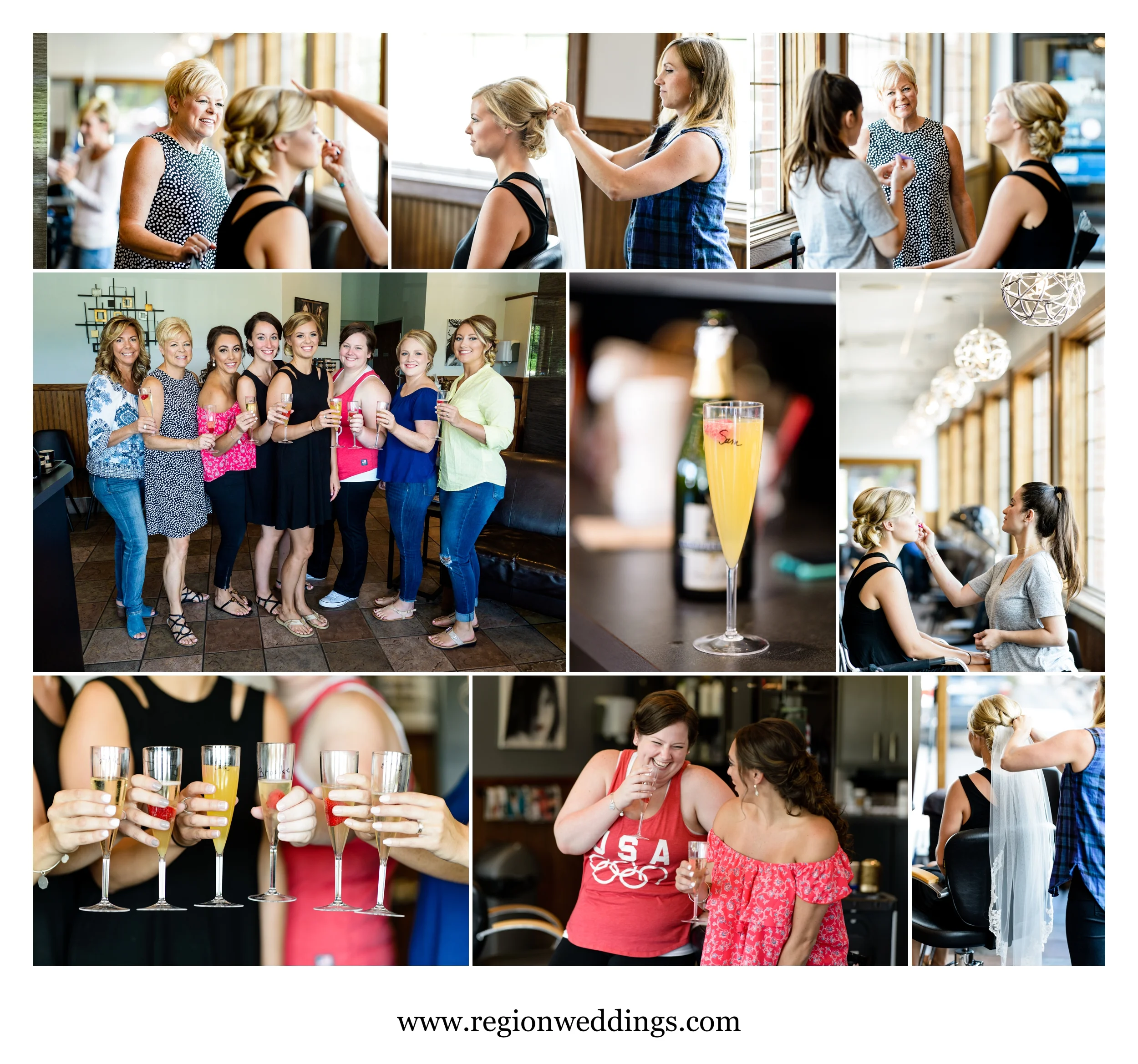Bridal prep at Thomas William Salon.