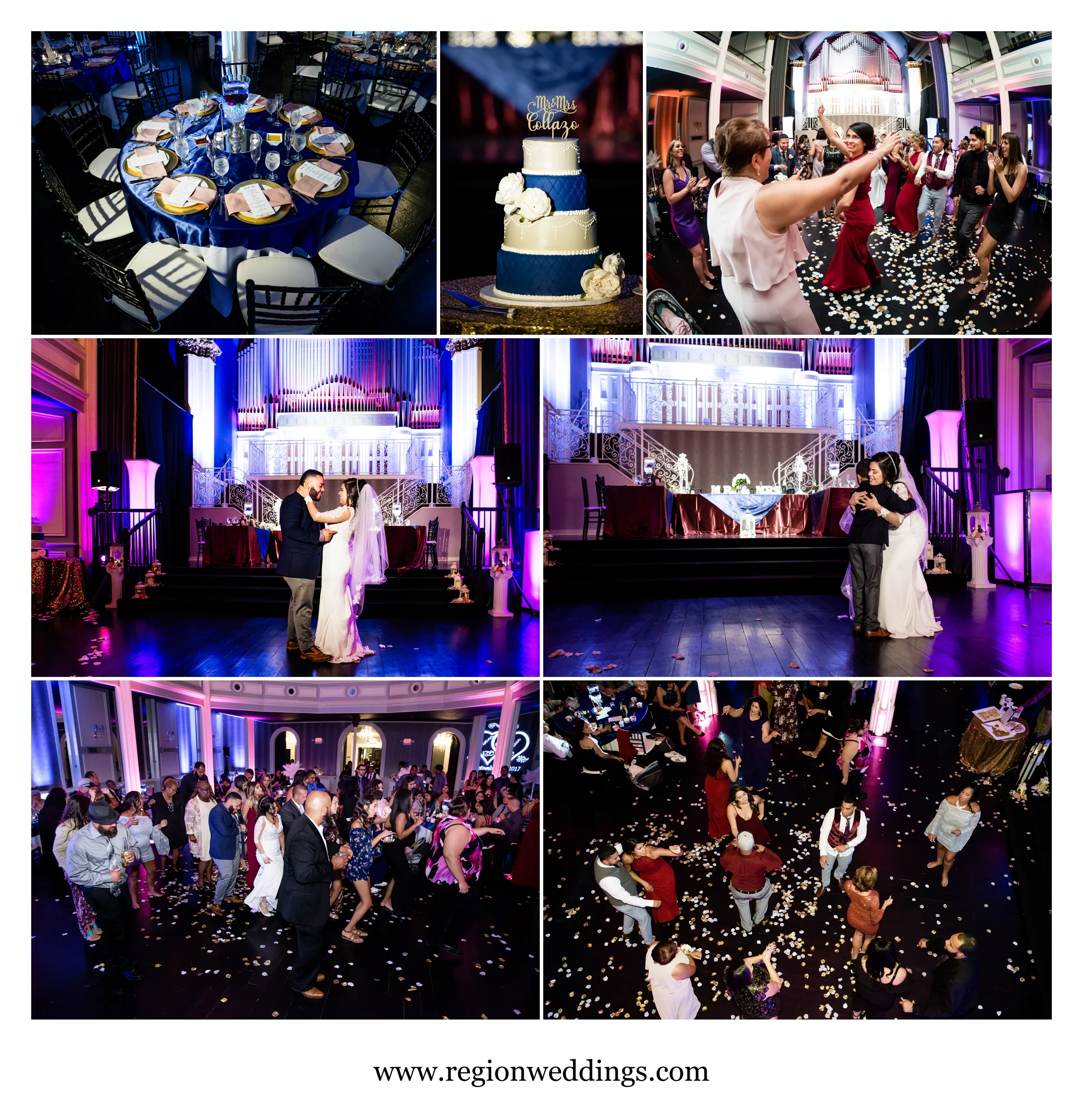 Wedding reception photos at The Uptown Center.