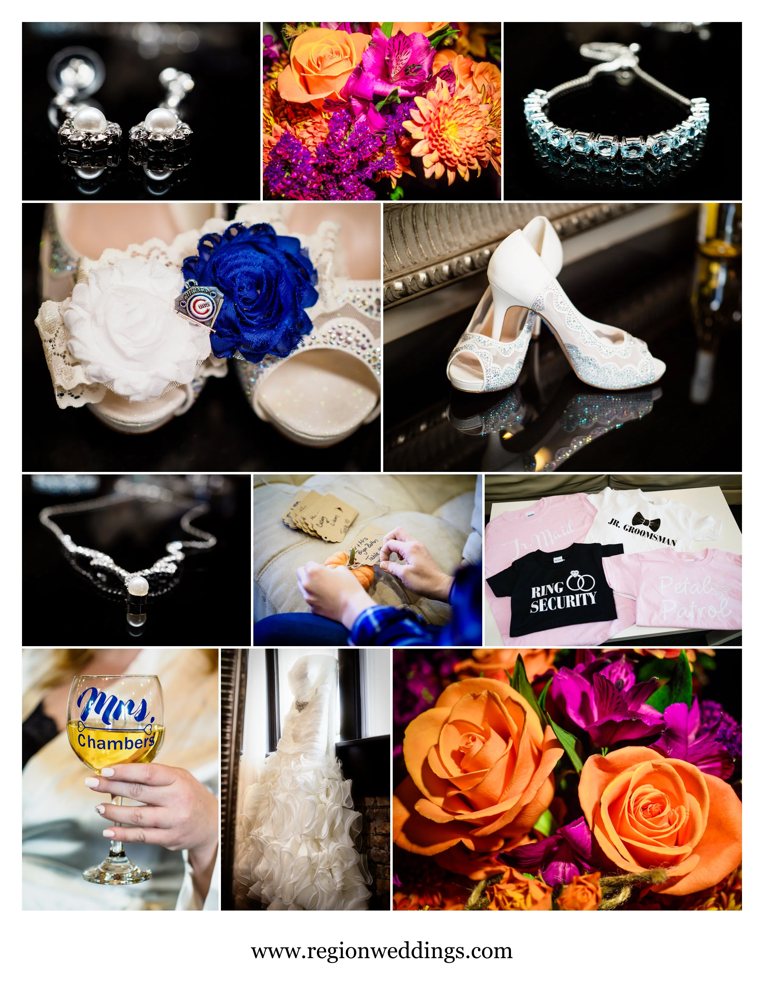Bridal details at The Allure in Laporte, Indiana.