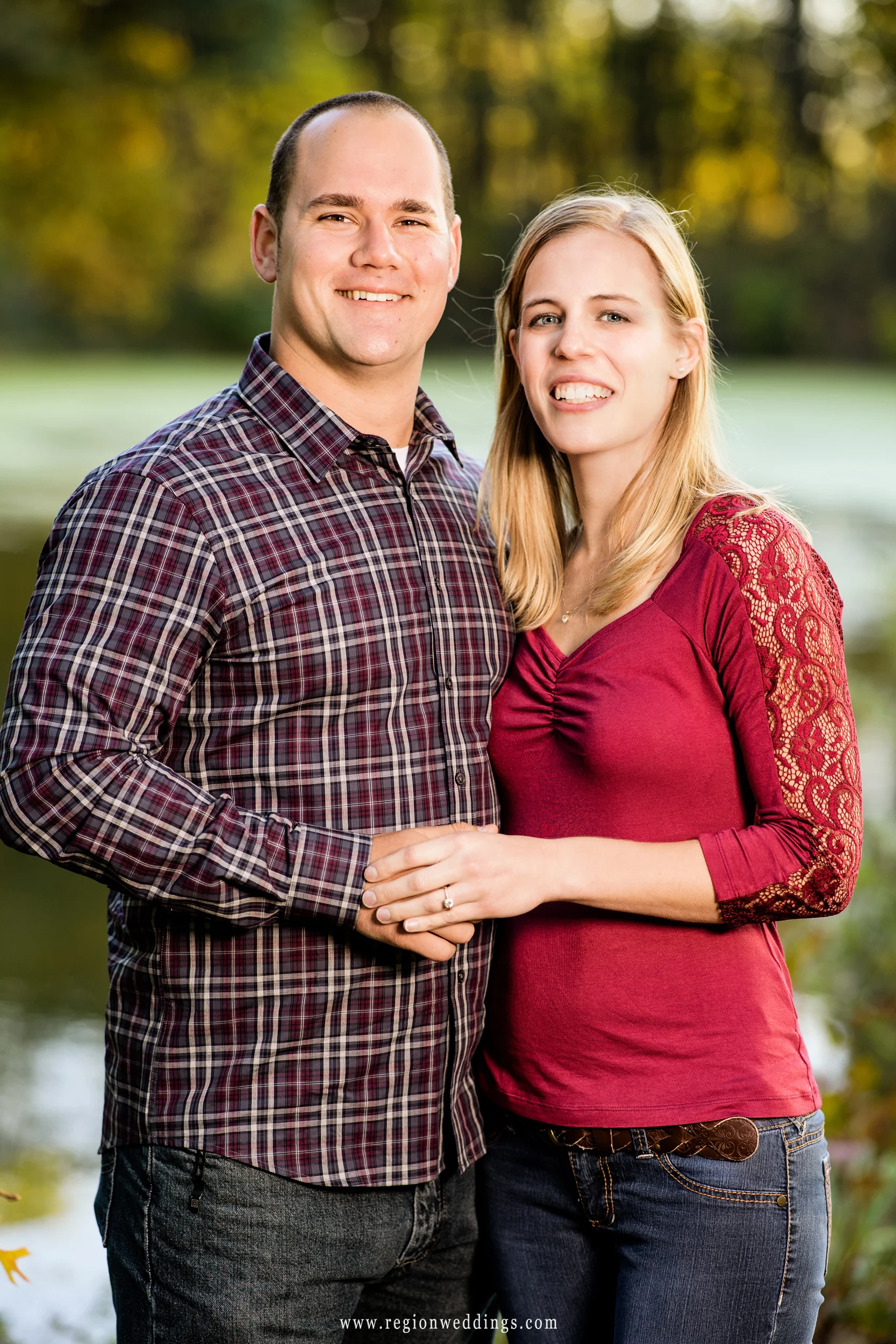 Autumn engagement portrait.