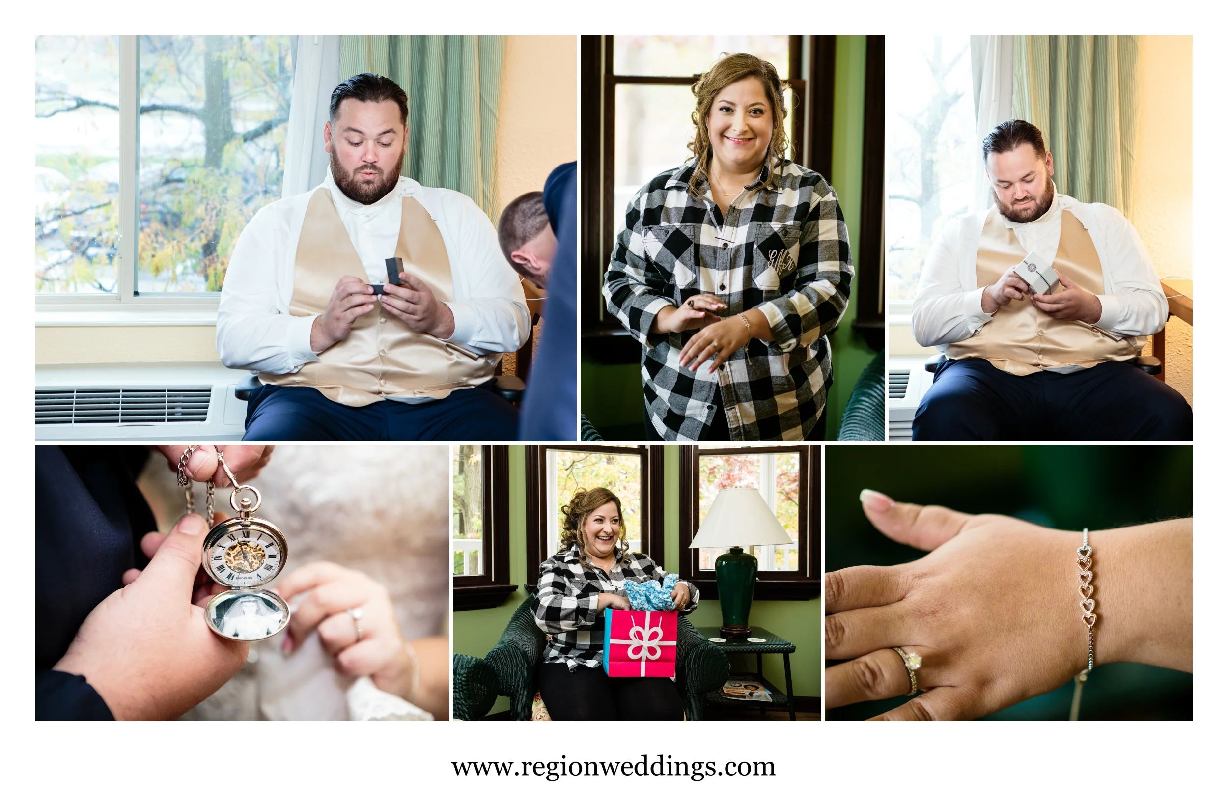 Gift exchange for the bride and groom.