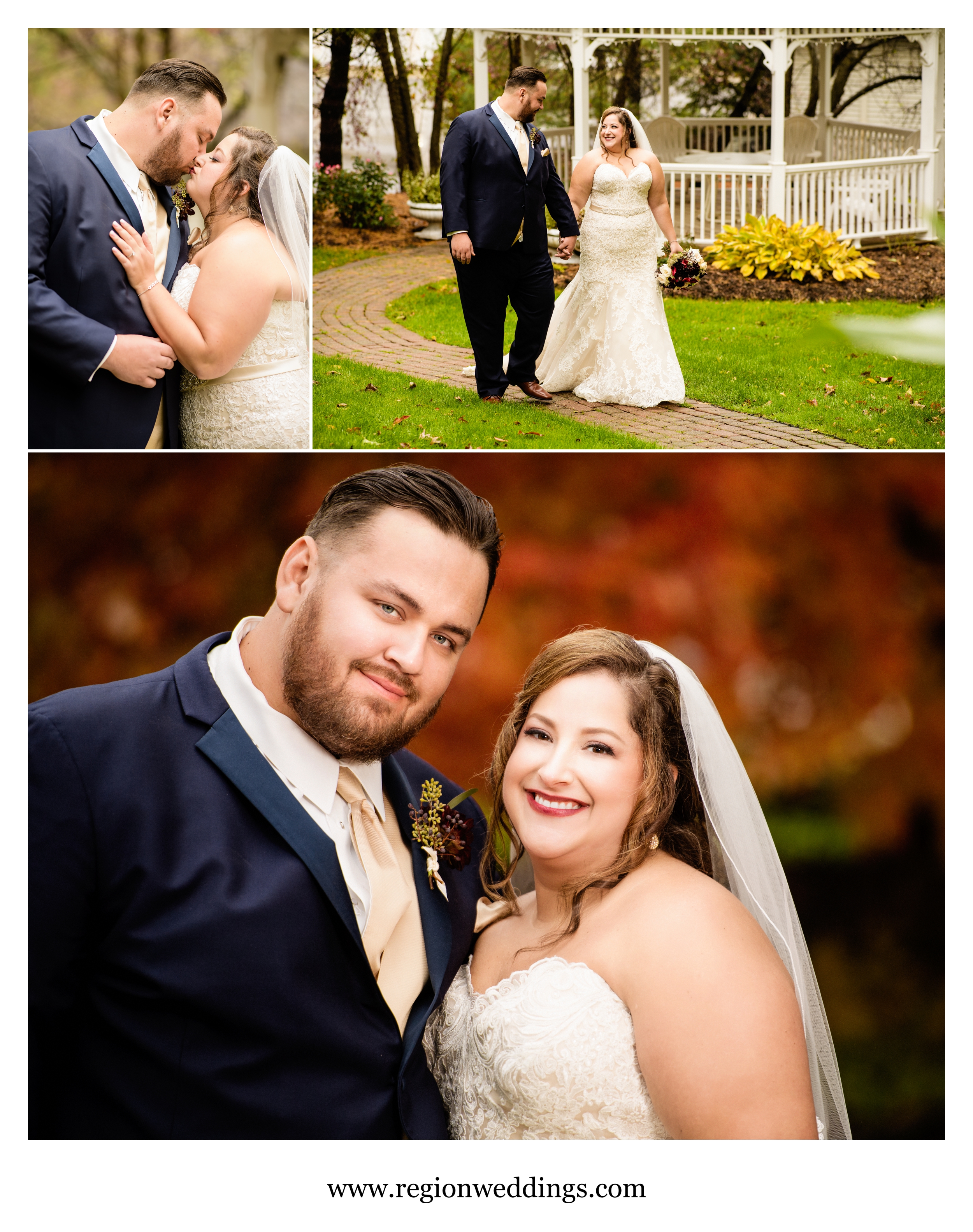 Romantic wedding photos at Aberdeen Manor in Valparaiso, Indiana.
