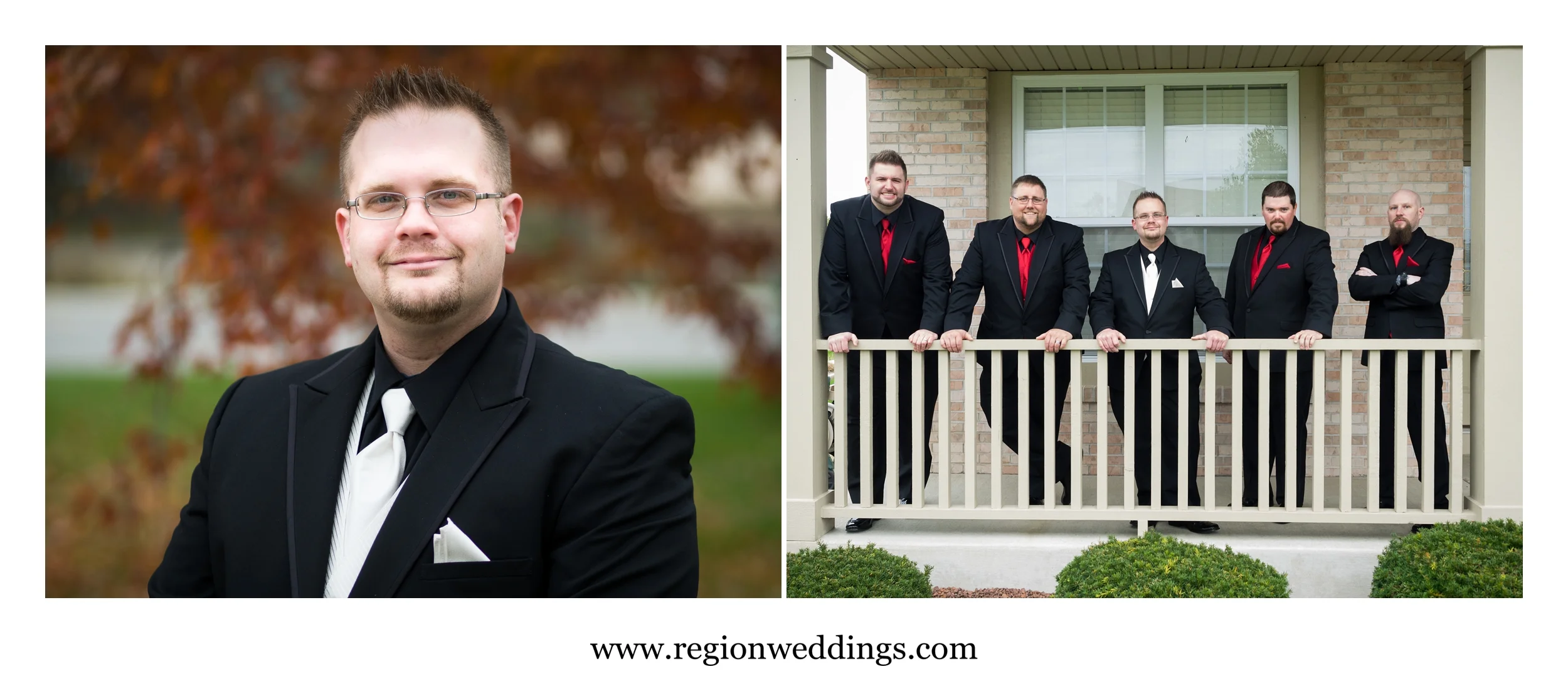 Pre ceremony photos of the groomsmen.