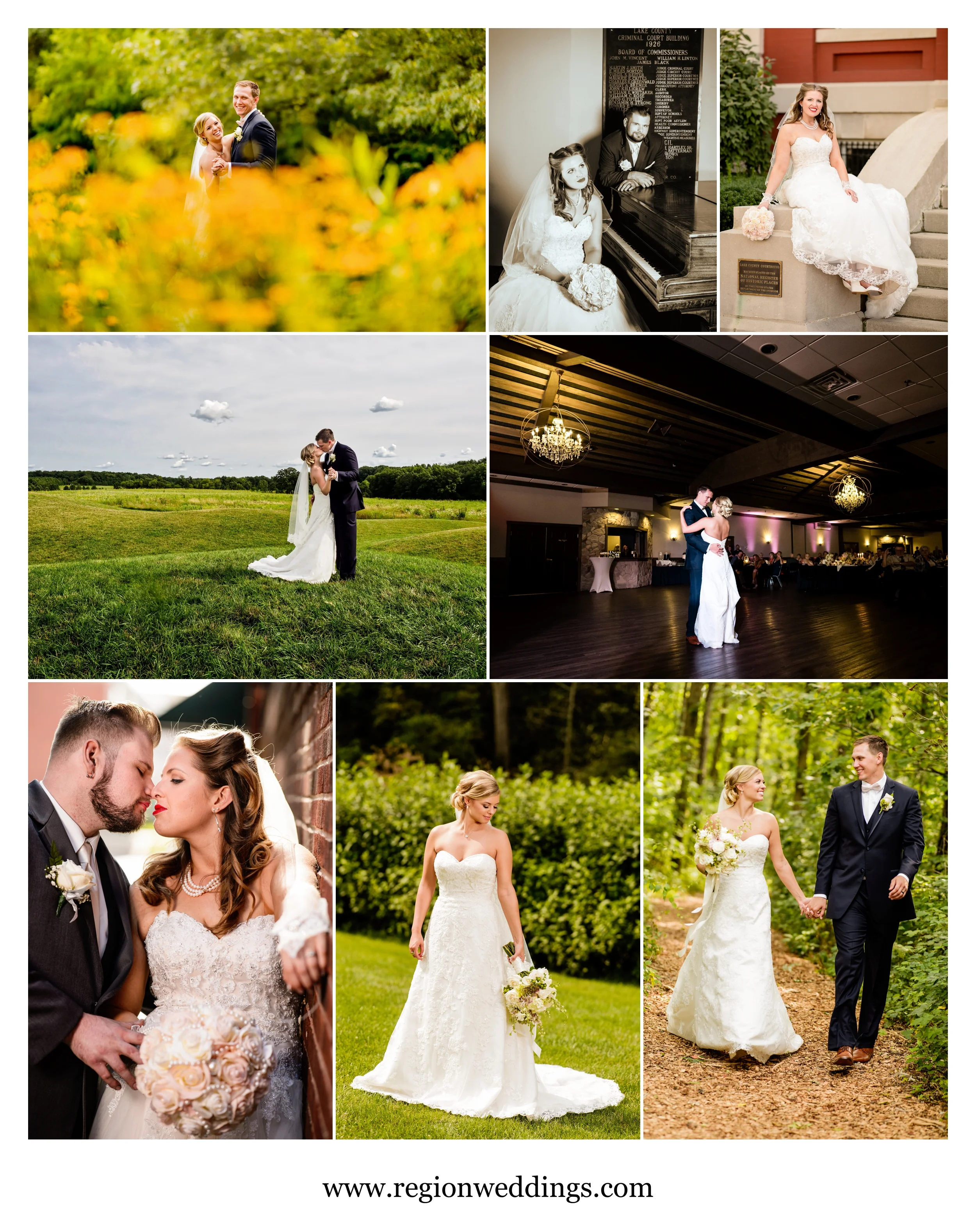 August weddings in Crown Point and Valparaiso.