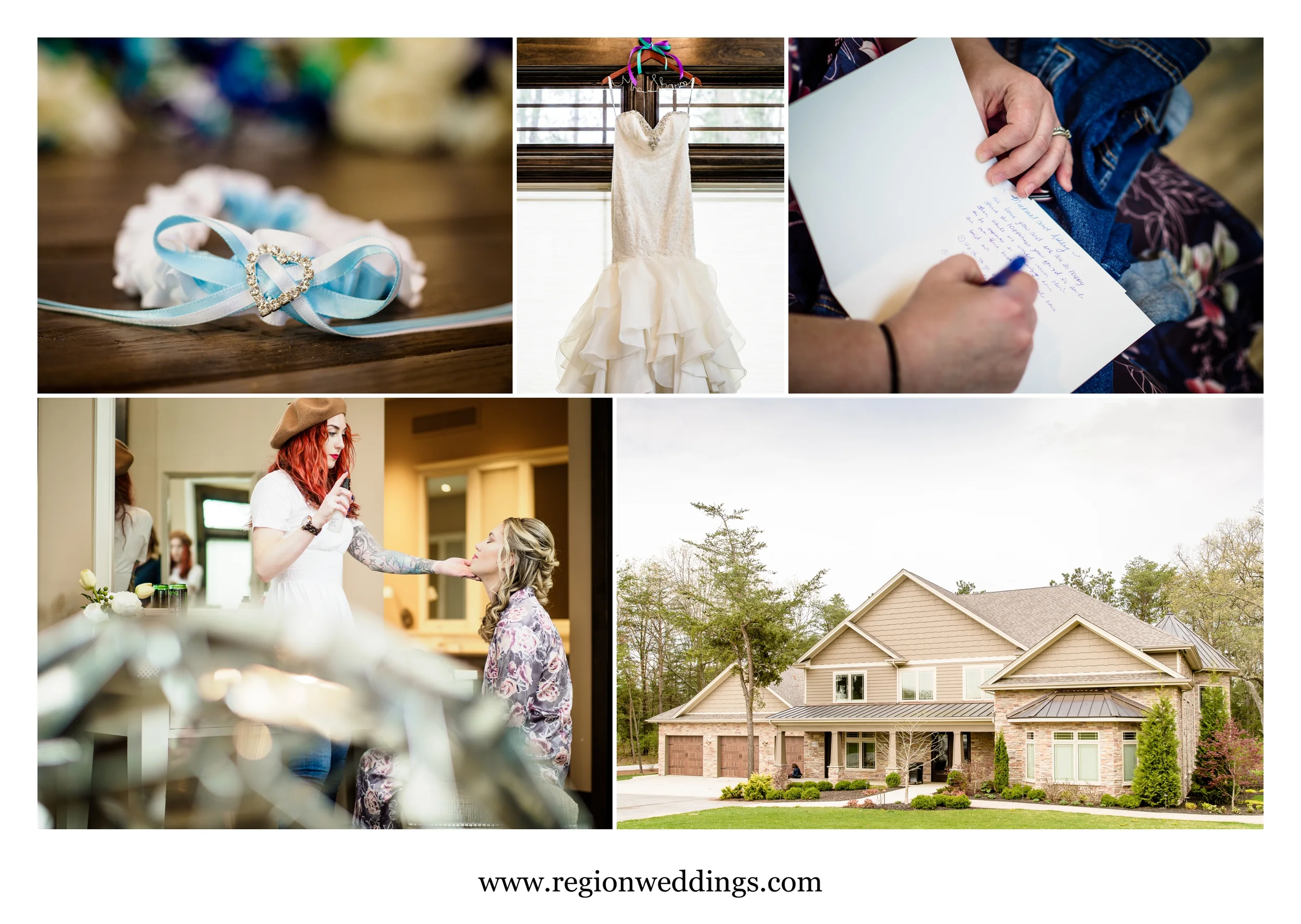 Bridal prep at the wonderful Sandy Pines bridal suite.