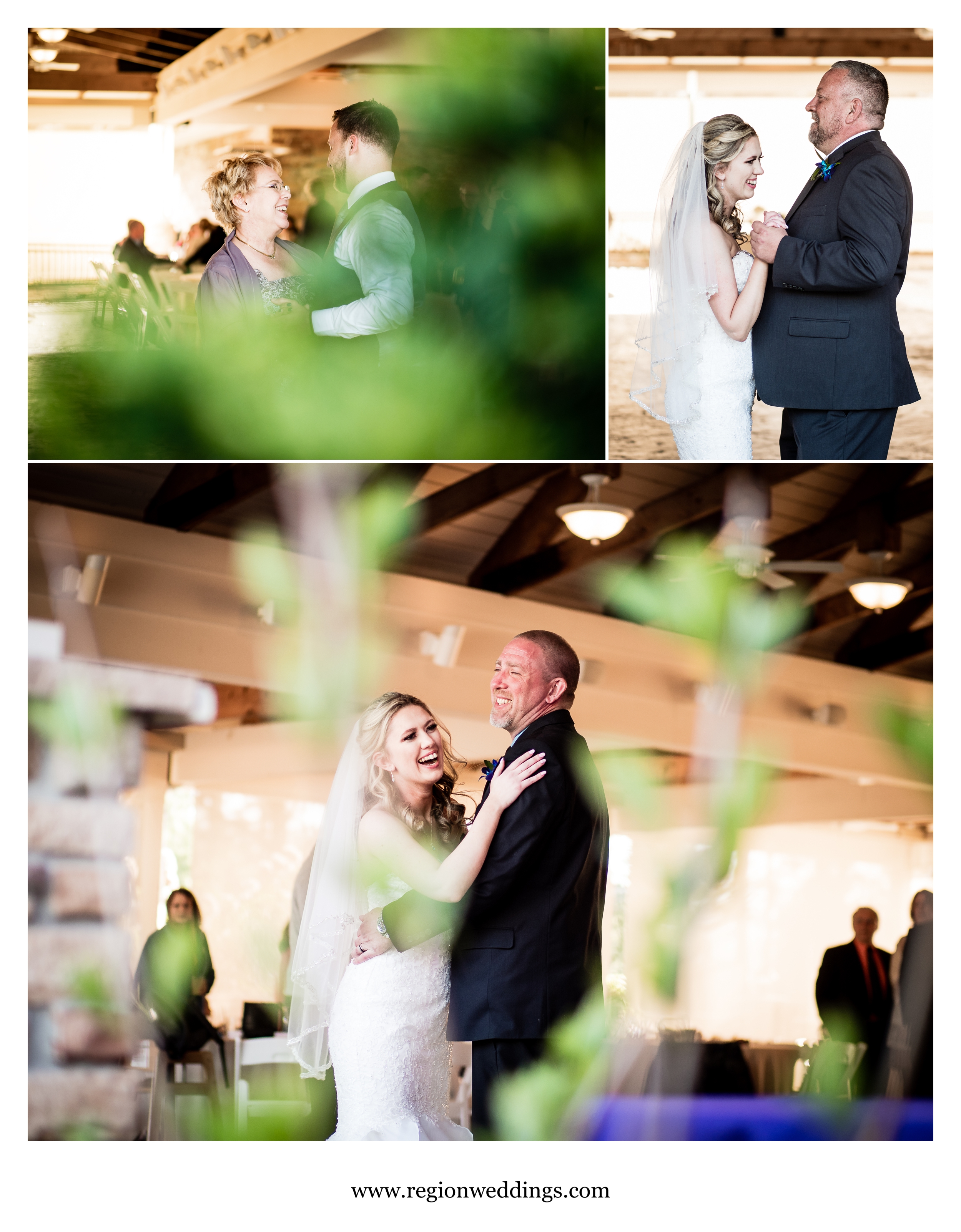 Parent dances in the open air reception area of Sandy Pines.