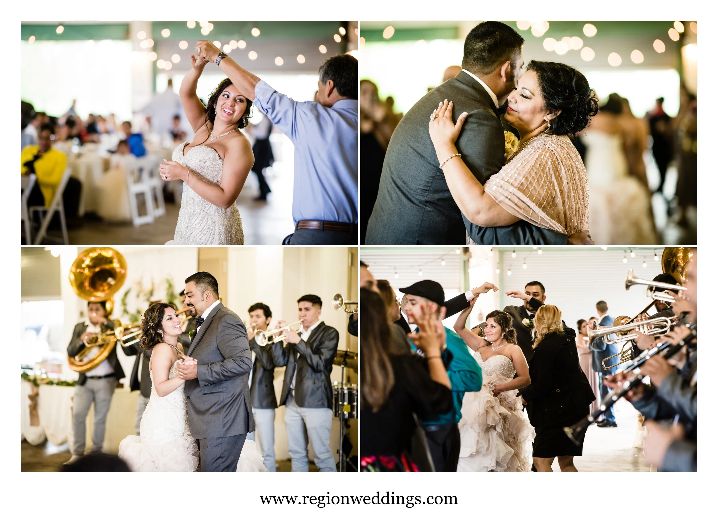 Open air wedding reception at Whiting Lakefront Park.