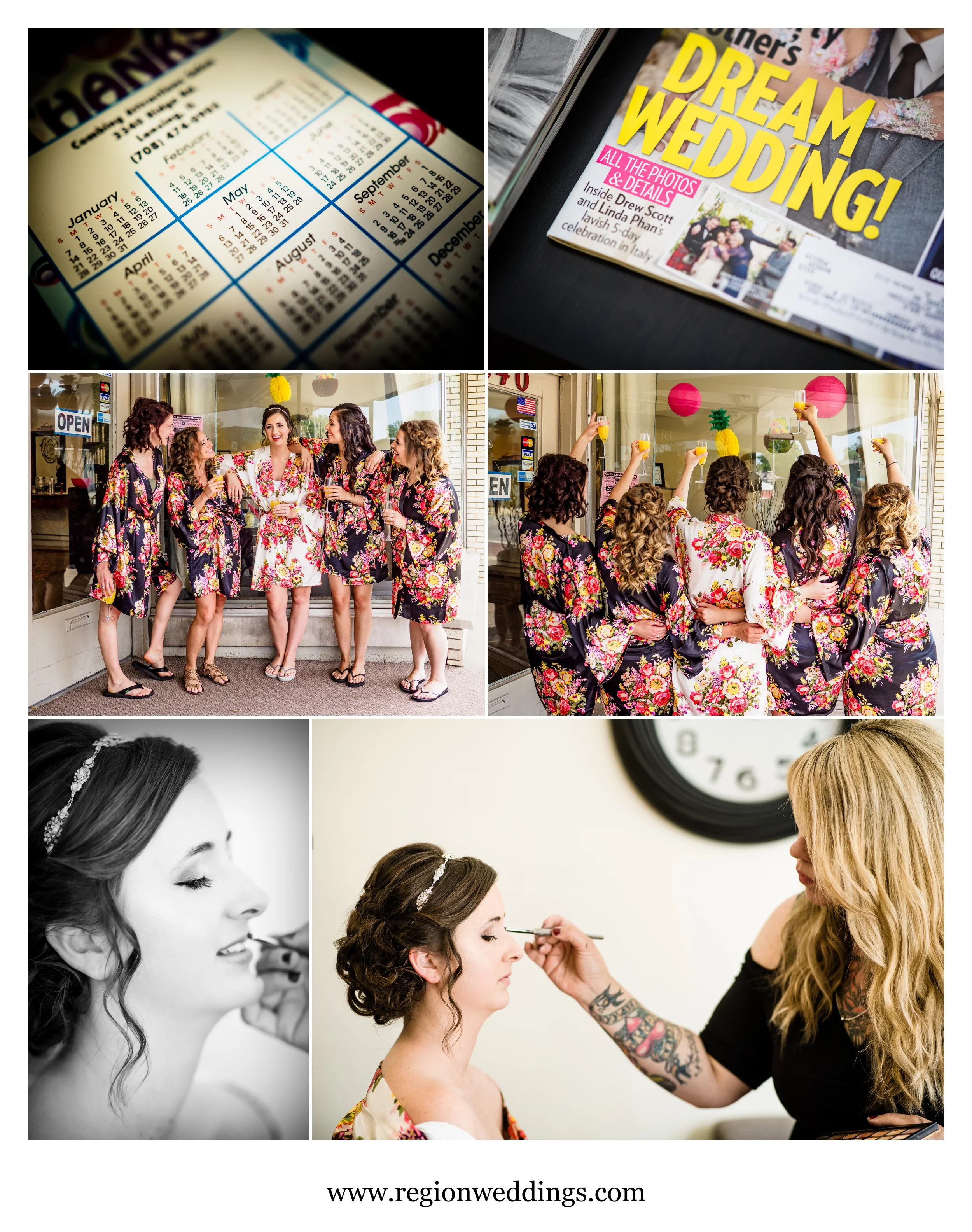 The bride and her bridesmaids prep for the Dream Wedding.