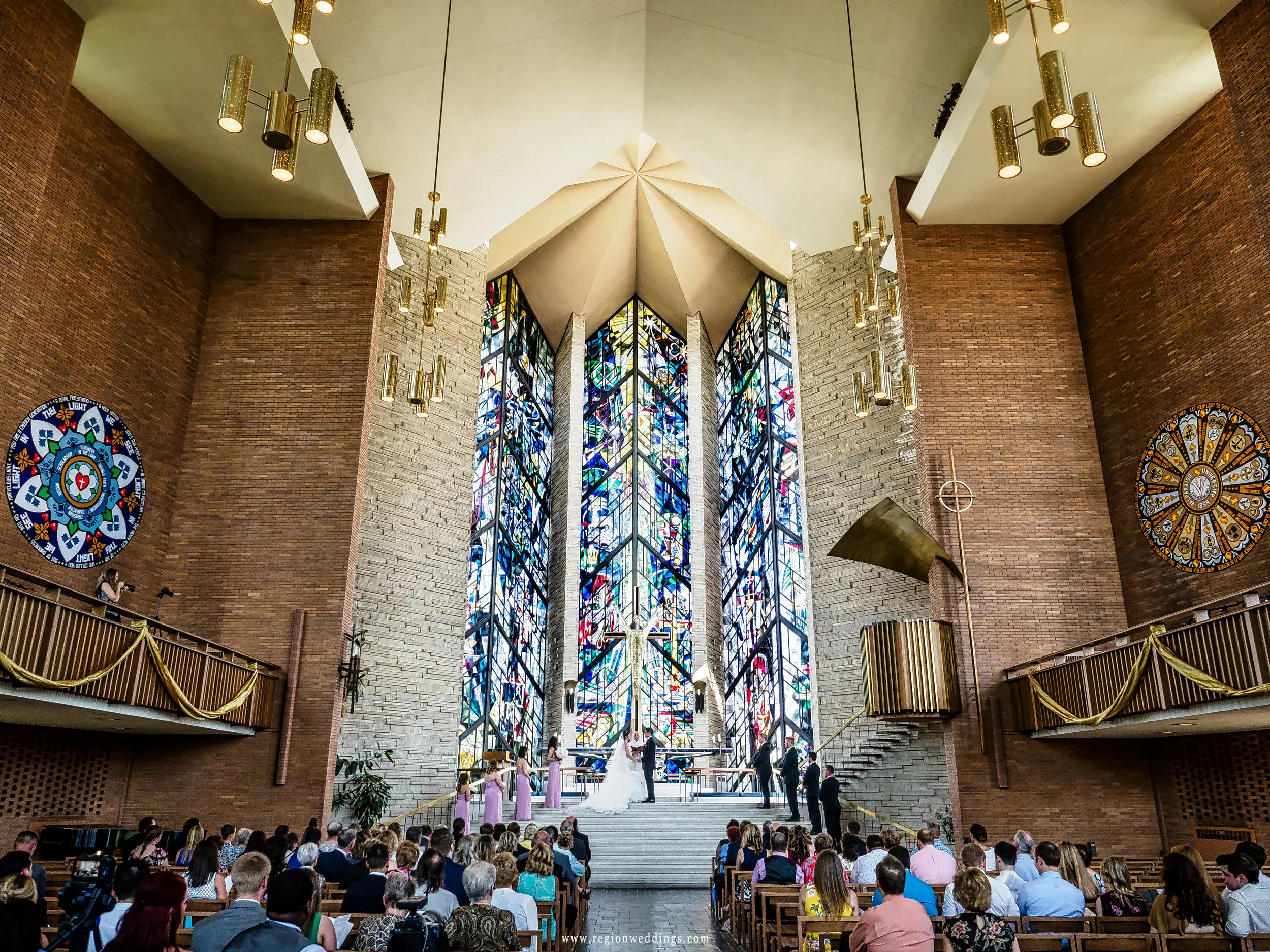 Wedding ceremony at Chapel of the Resurrection at Valparaiso University.