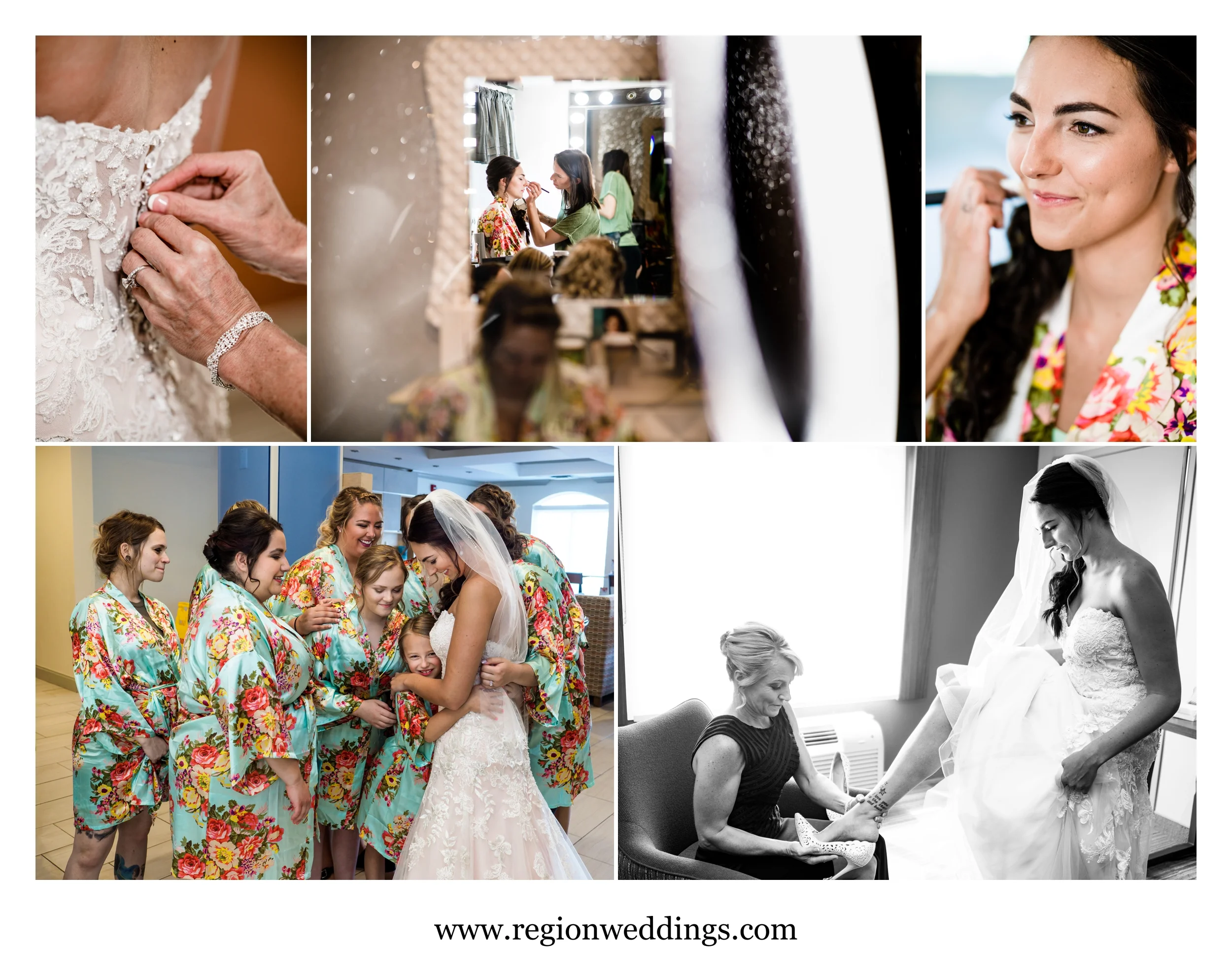 Bridal prep at Beauty and the Beach salon.