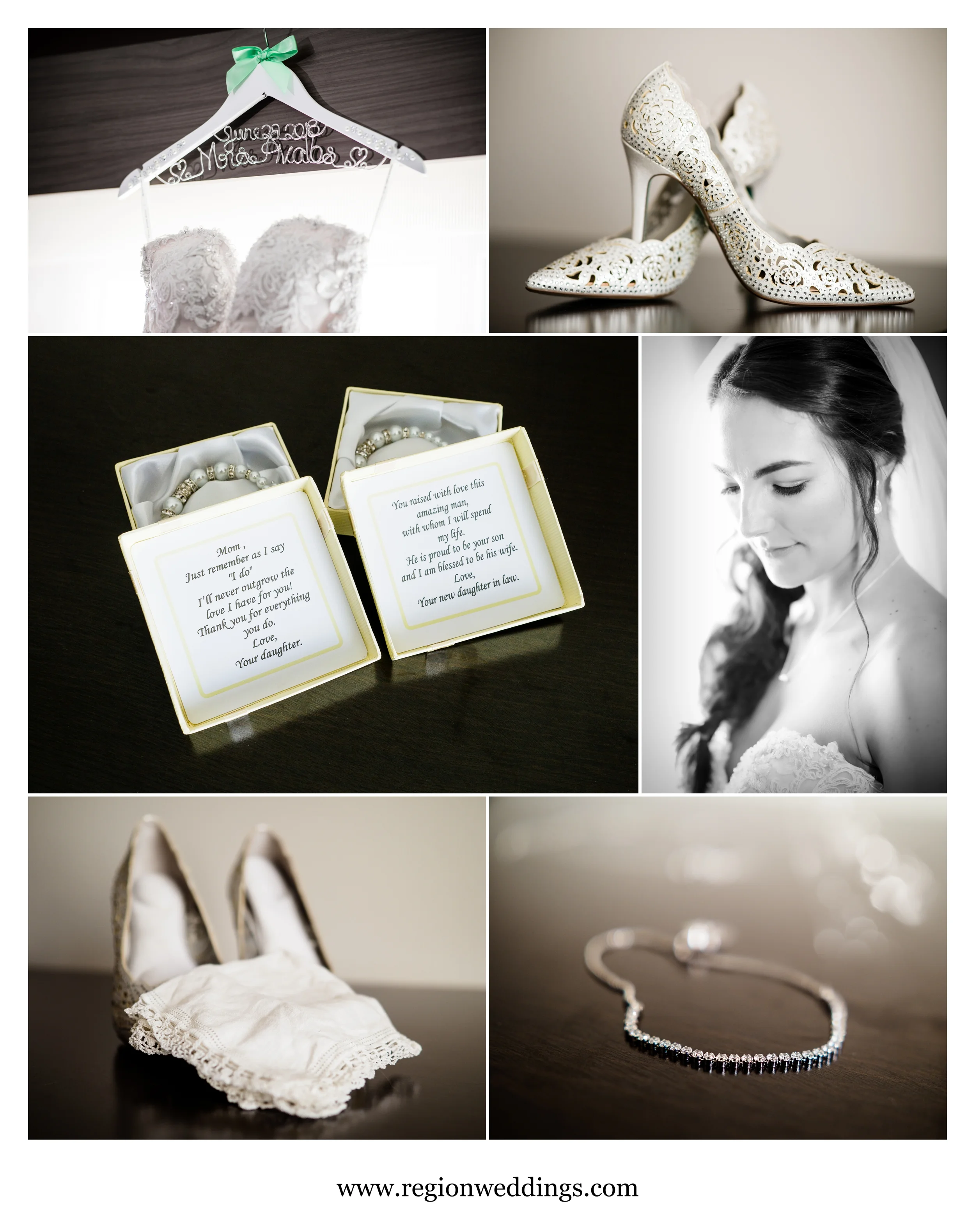 Bridal details for a Meyer's Castle wedding.