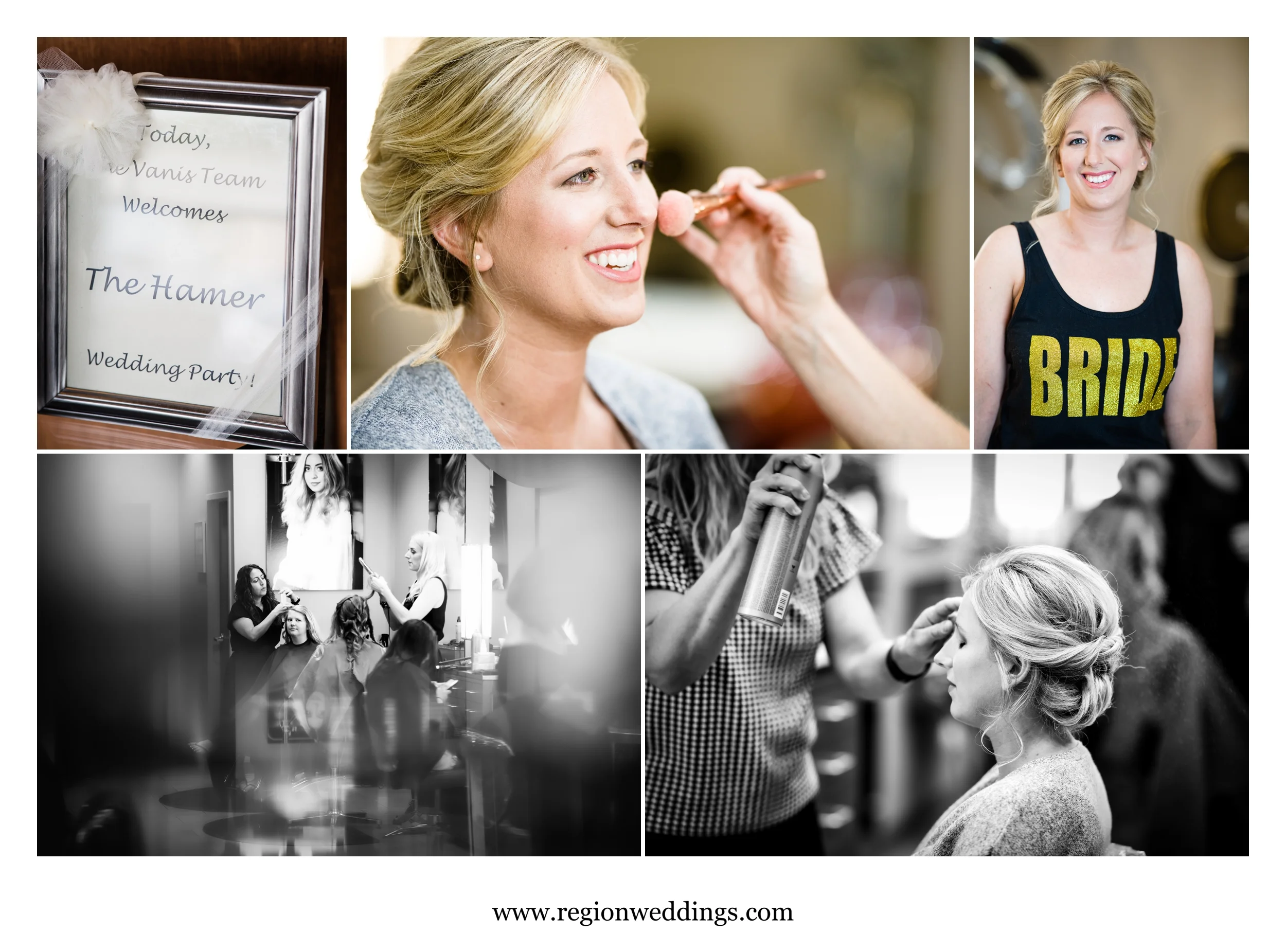 Bridal prep at Vanis Salon and Day Spa.