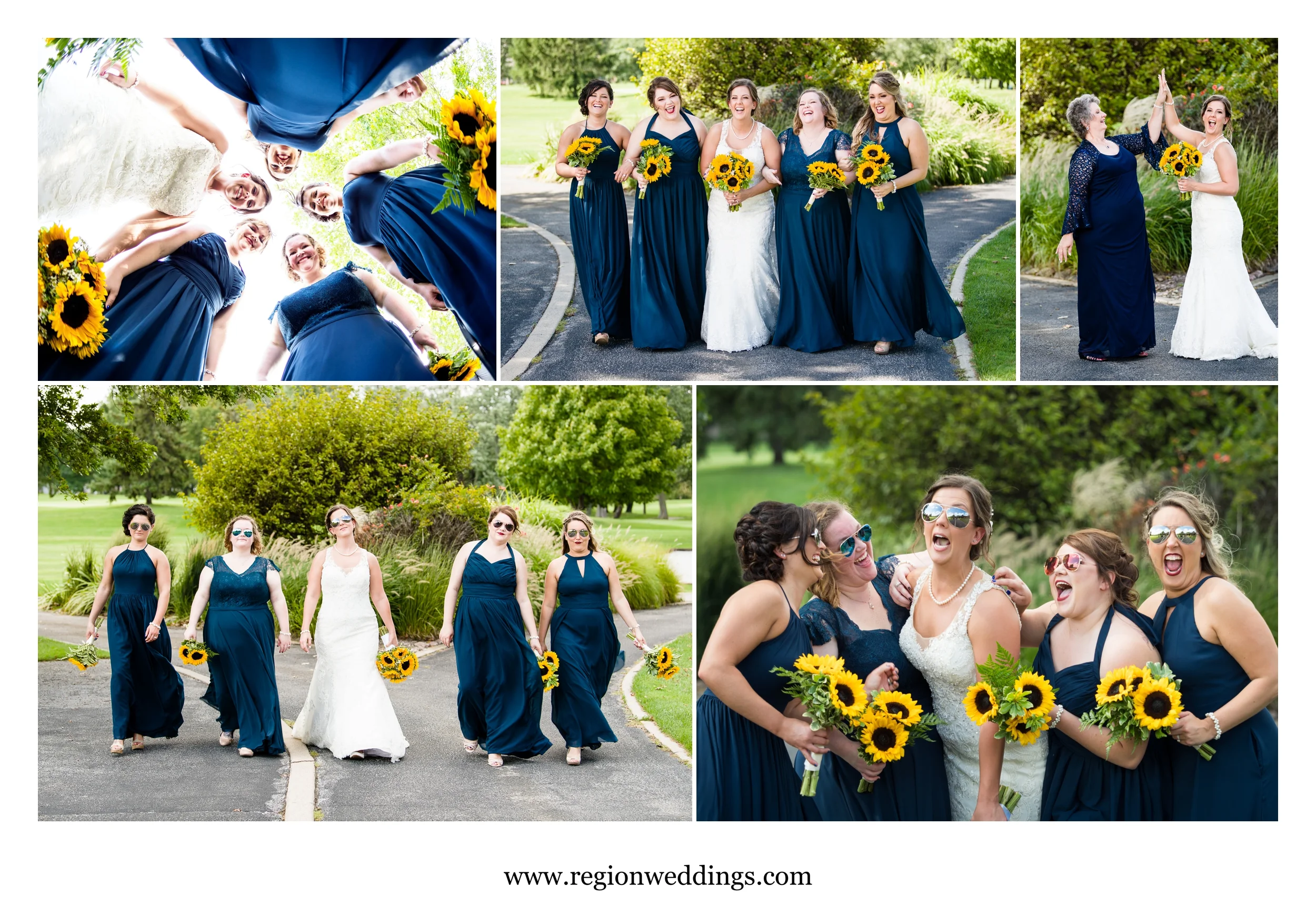 Fun bridesmaid pictures at Briar Ridge golf course.