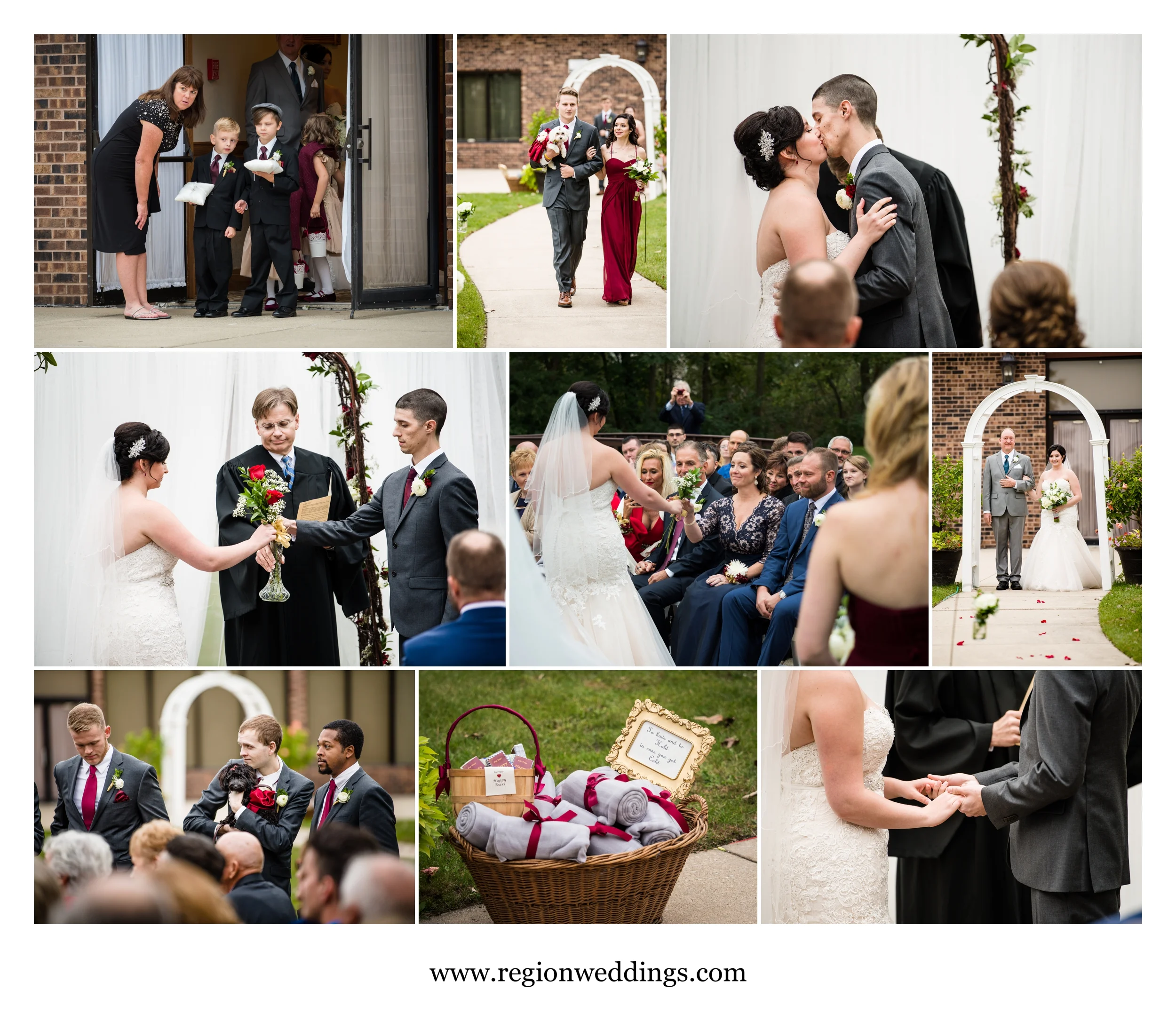 Outdoor wedding ceremony at The Croatian Center.