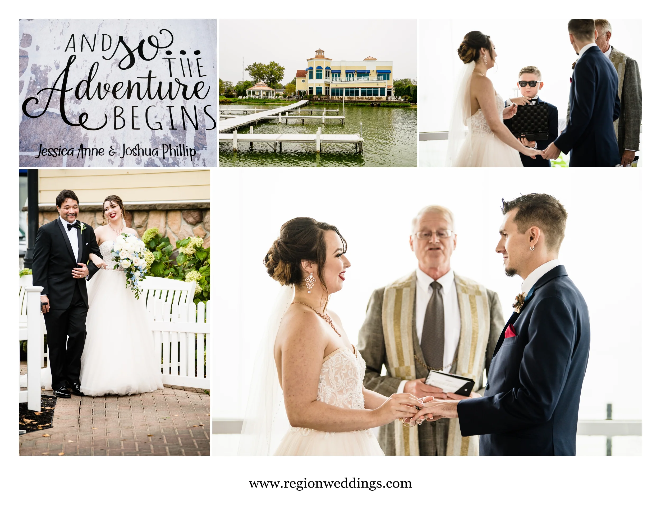 Outdoor wedding ceremony at Lighthouse Restaurant.