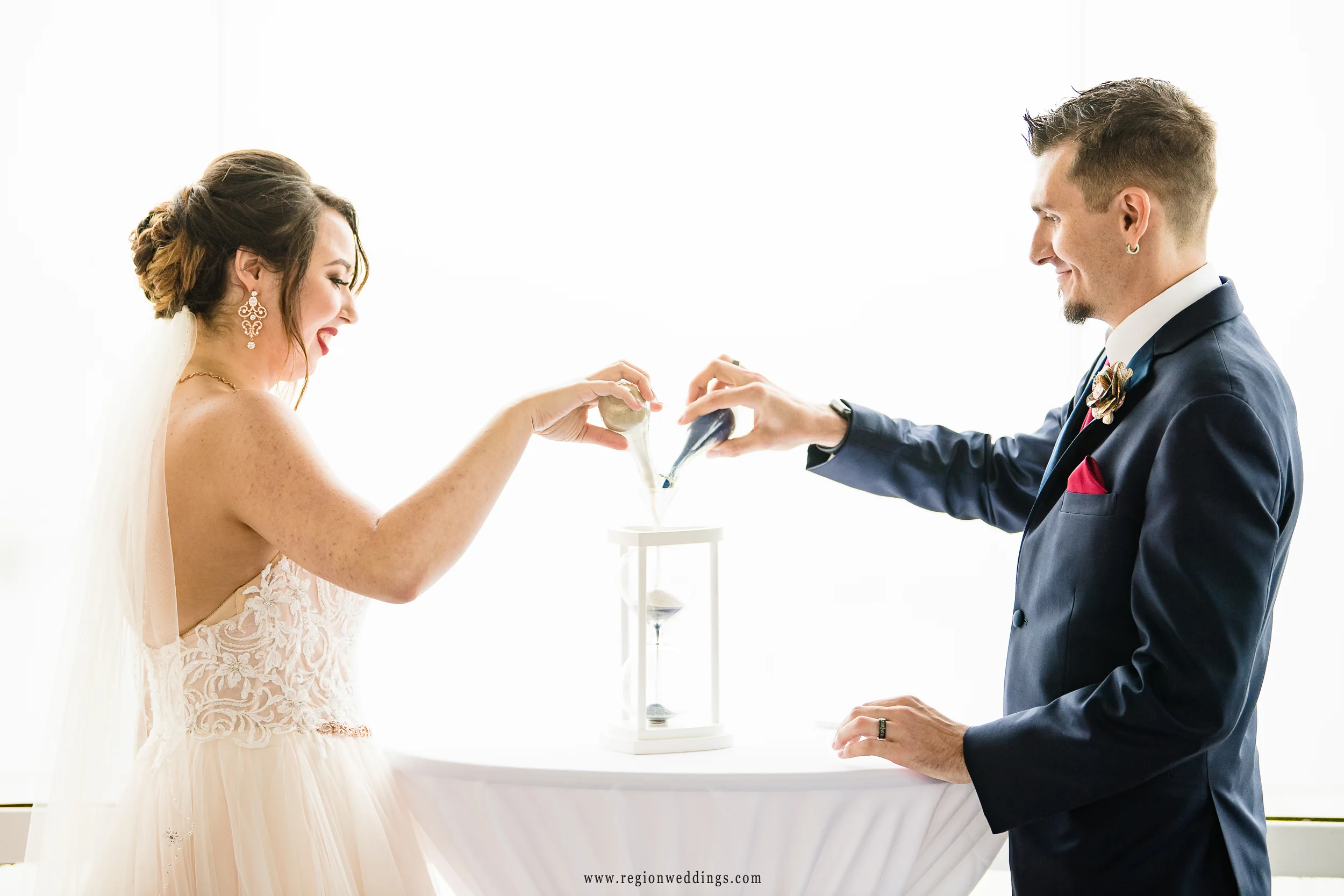Sand ceremony at Lighthouse Restaurant.