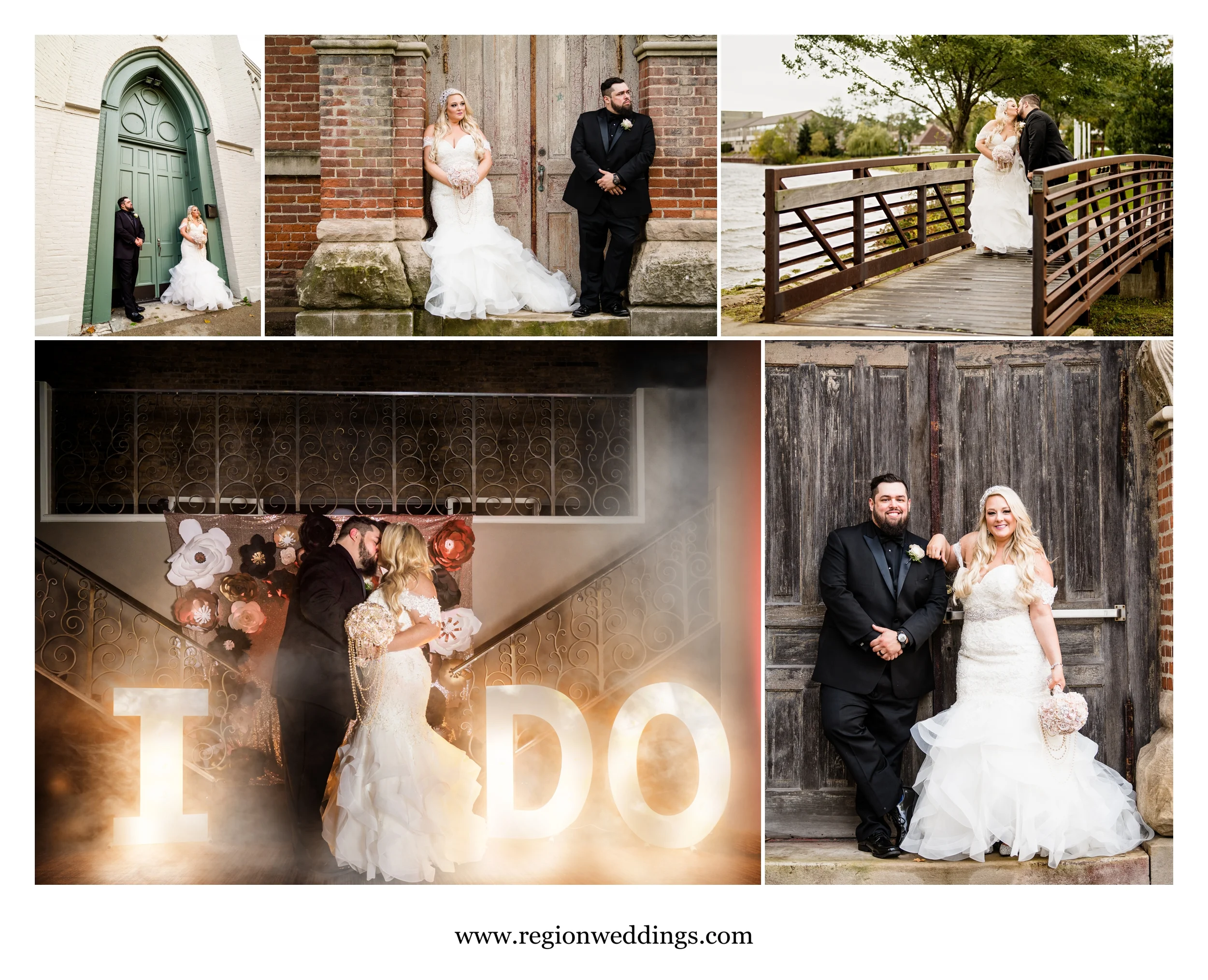 Wedding photos in downtown Laporte, Indiana.