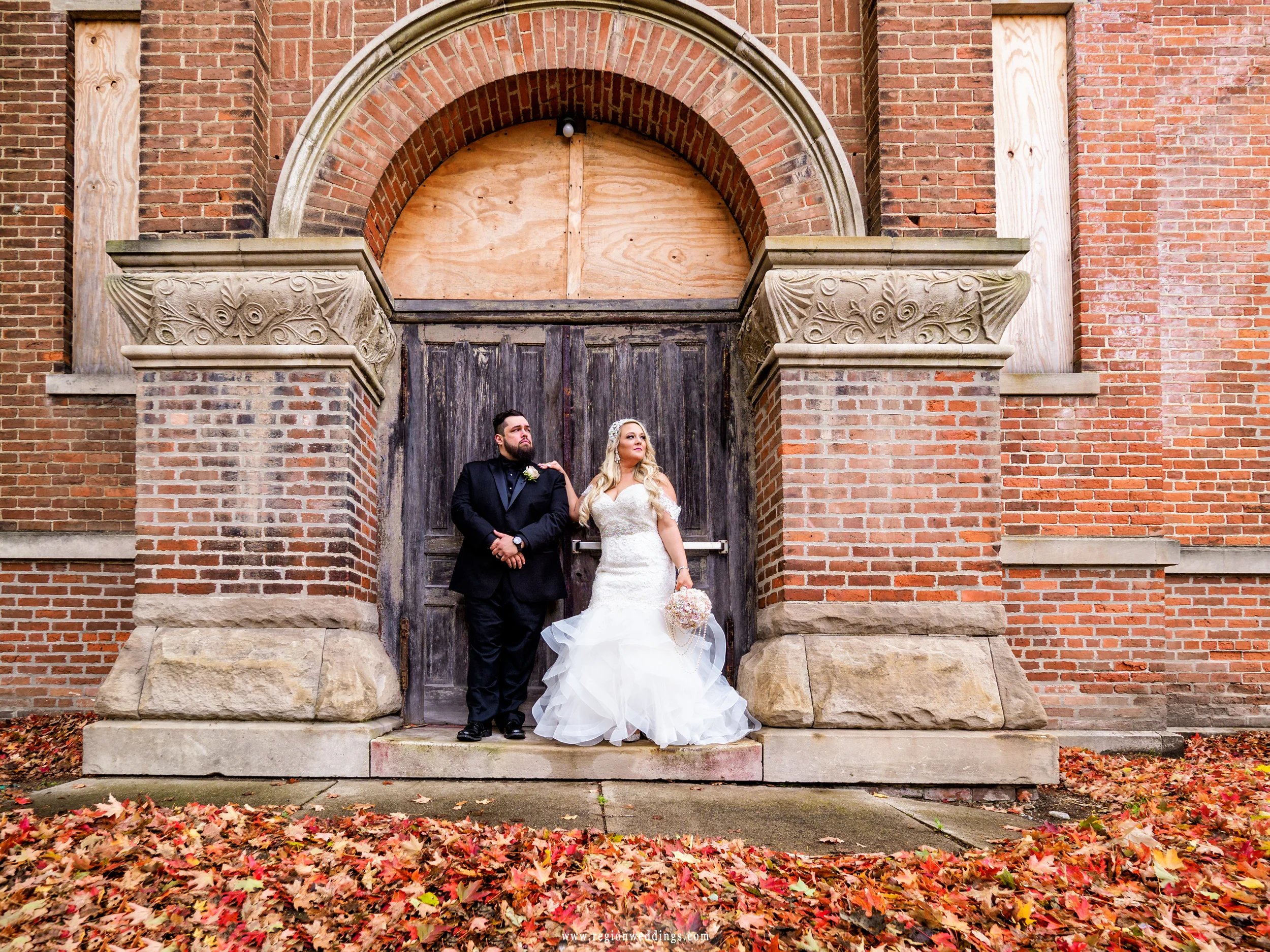 Bride and groom chillin’ in downtown Laporte.
