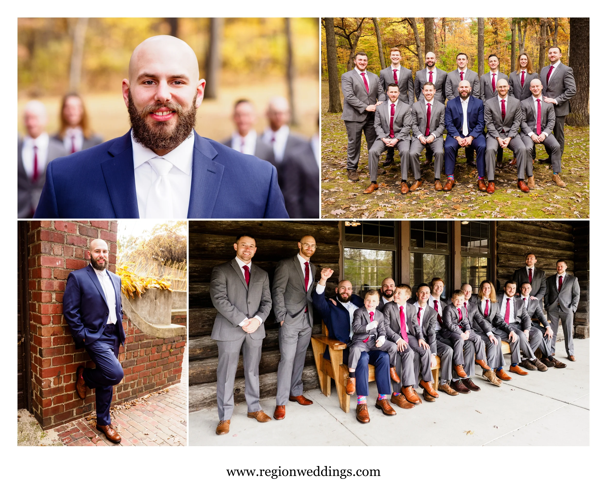 Groom and his groomsmen at Kreuger Memorial Hall.