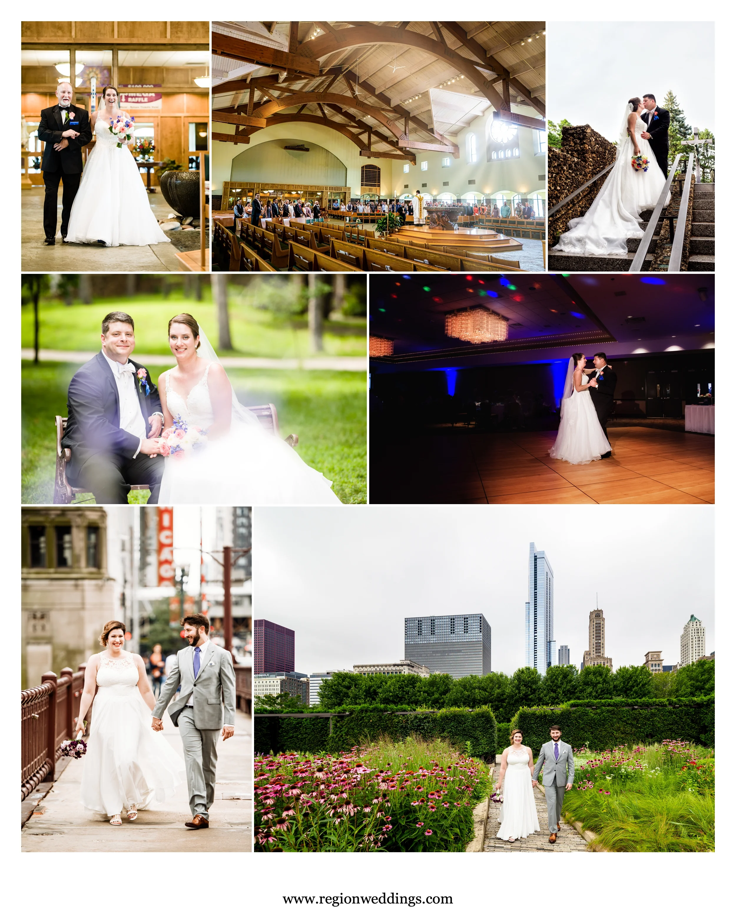 July weddings in Chicago and Schererville, Indiana.