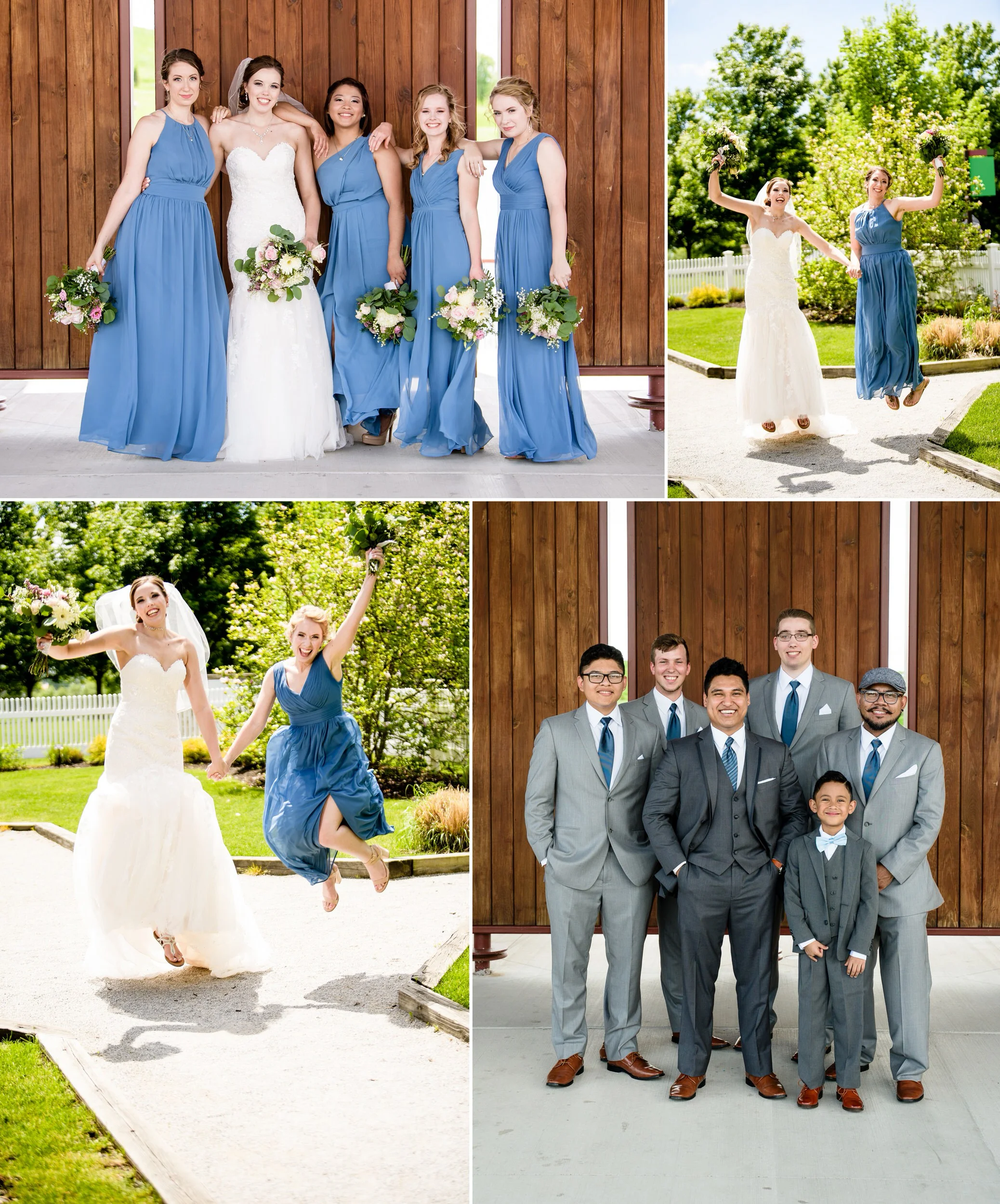 Having fun with the bridesmaids and groomsmen at Centennial Park.