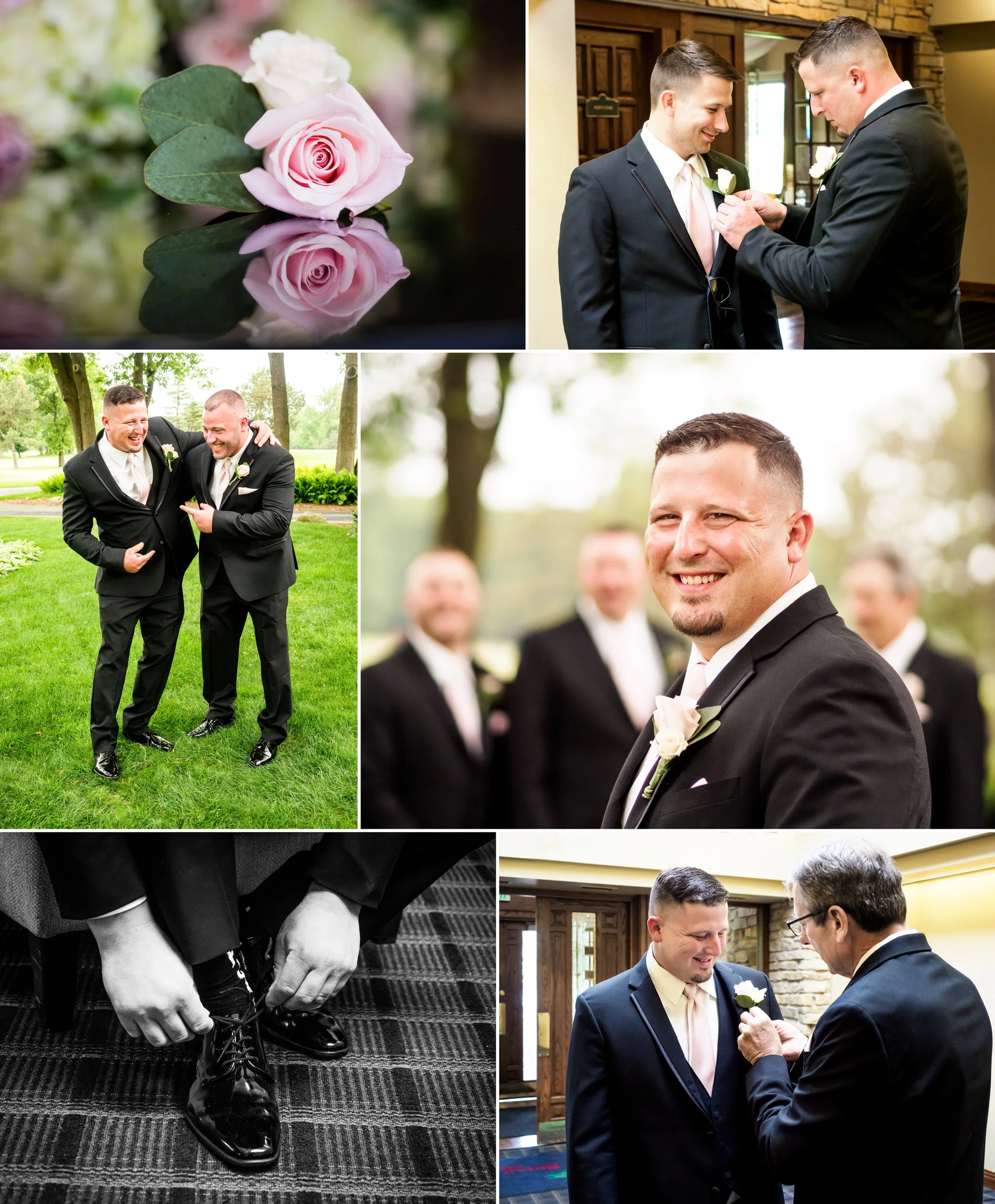 The groomsmen arrive at the Briar Ridge clubhouse.