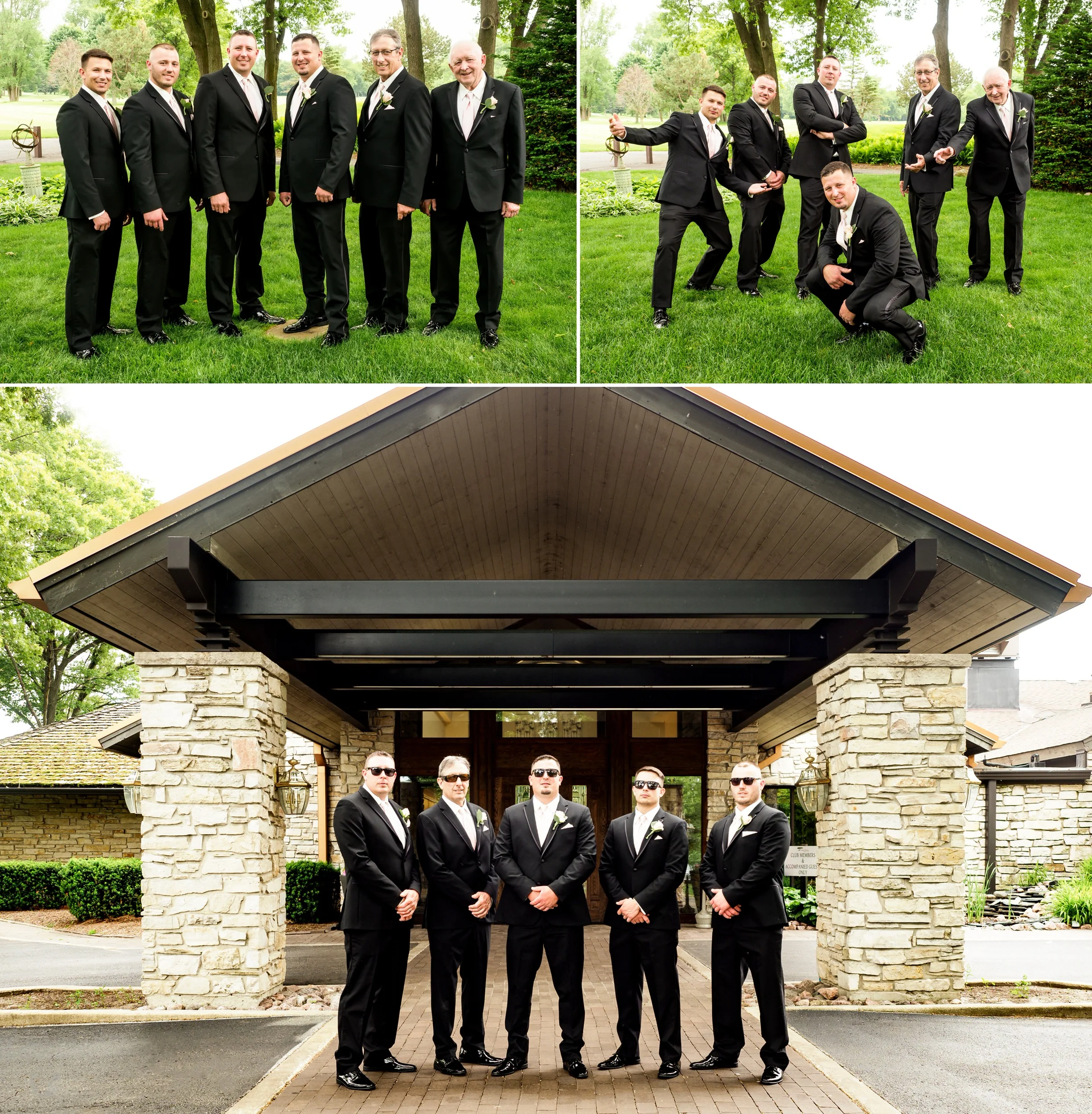 Groom and his groomsmen at Briar Ridge Country Club.