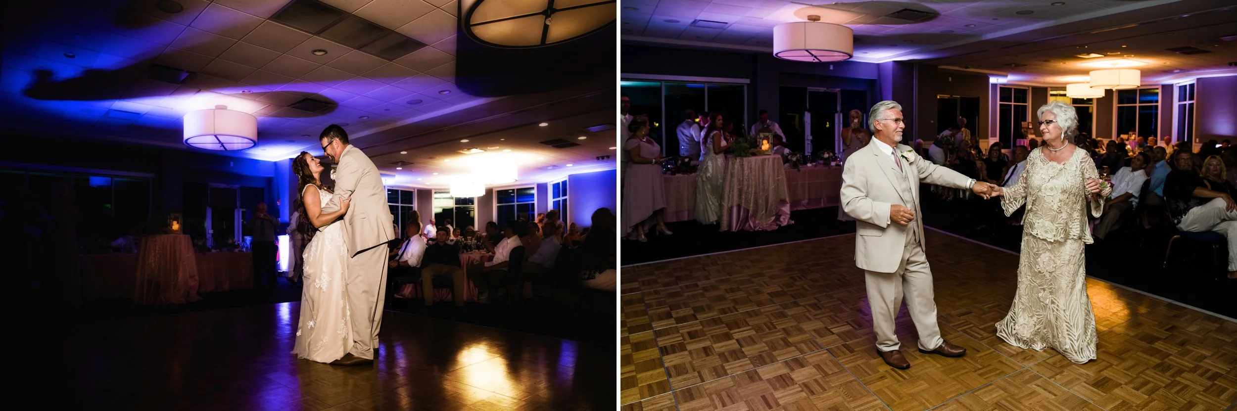 First dances for the bride and groom and the 50th Anniversary couple.