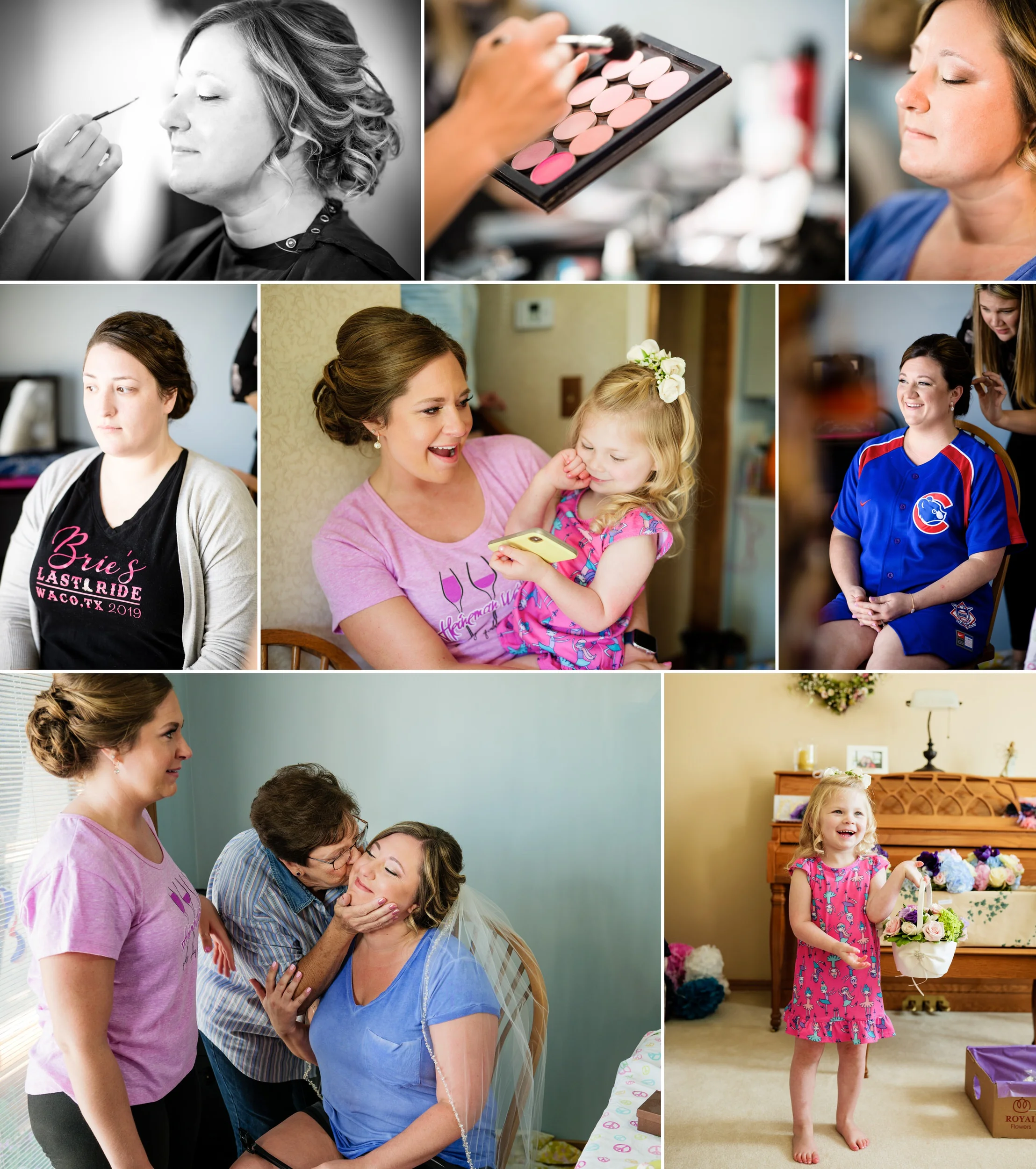 Bridal prep at the bride’s parent’s home.