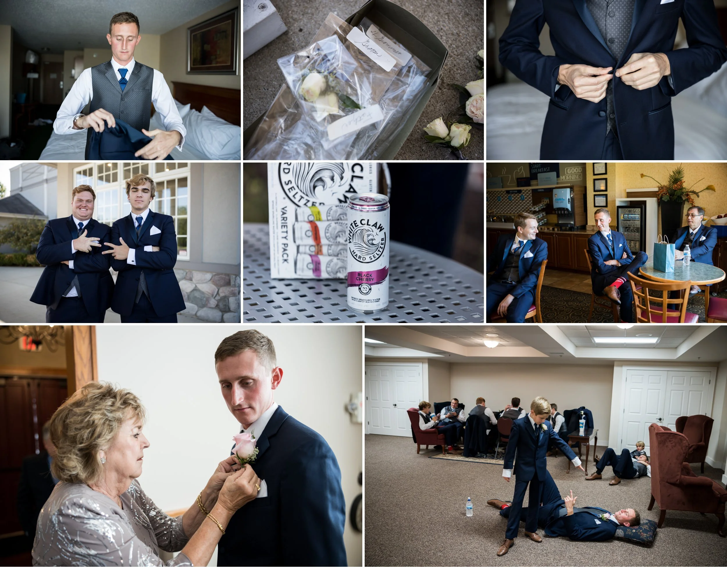 Groomsmen wedding day prep at Aberdeen Manor.