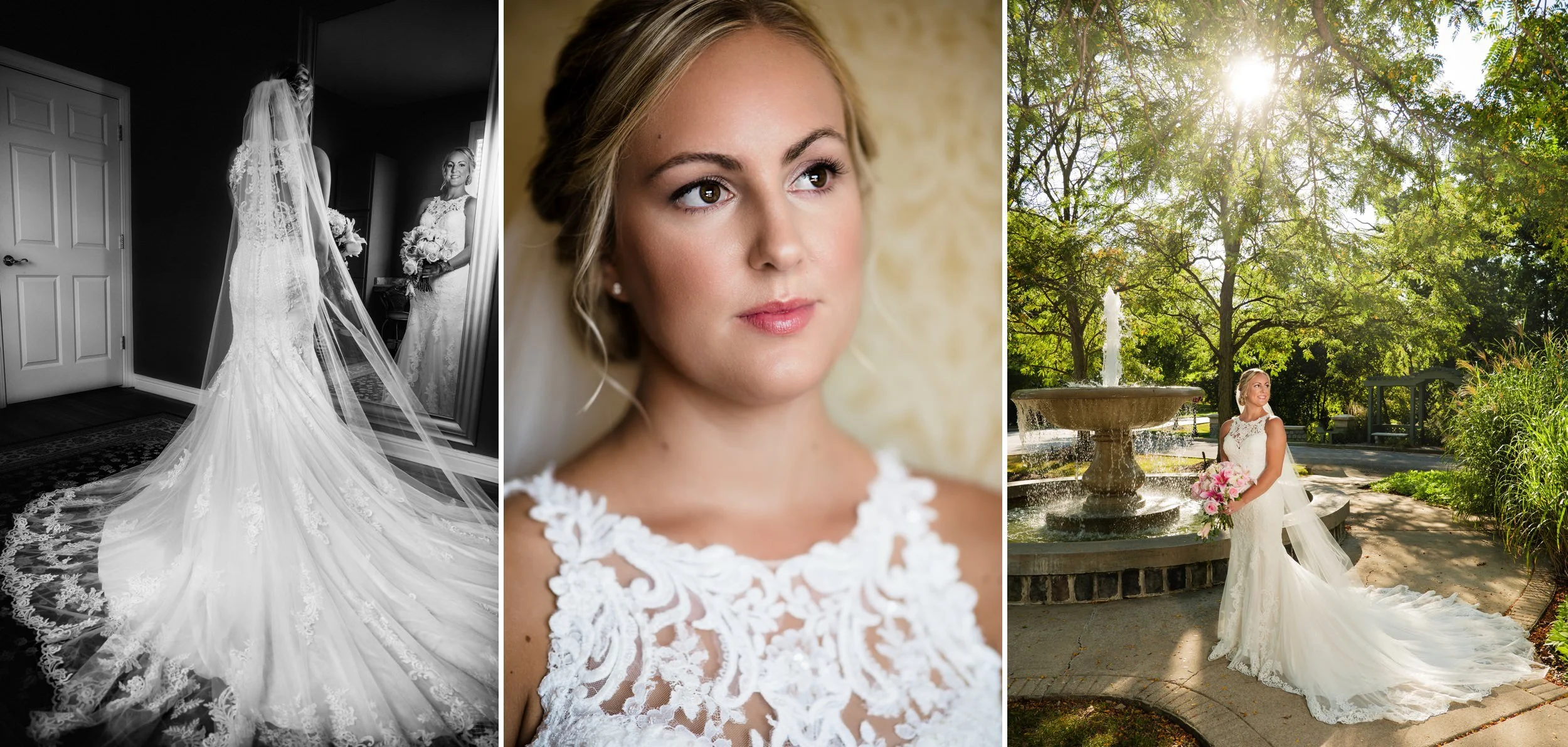 The bride at Aberdeen Manor before her September wedding ceremony.