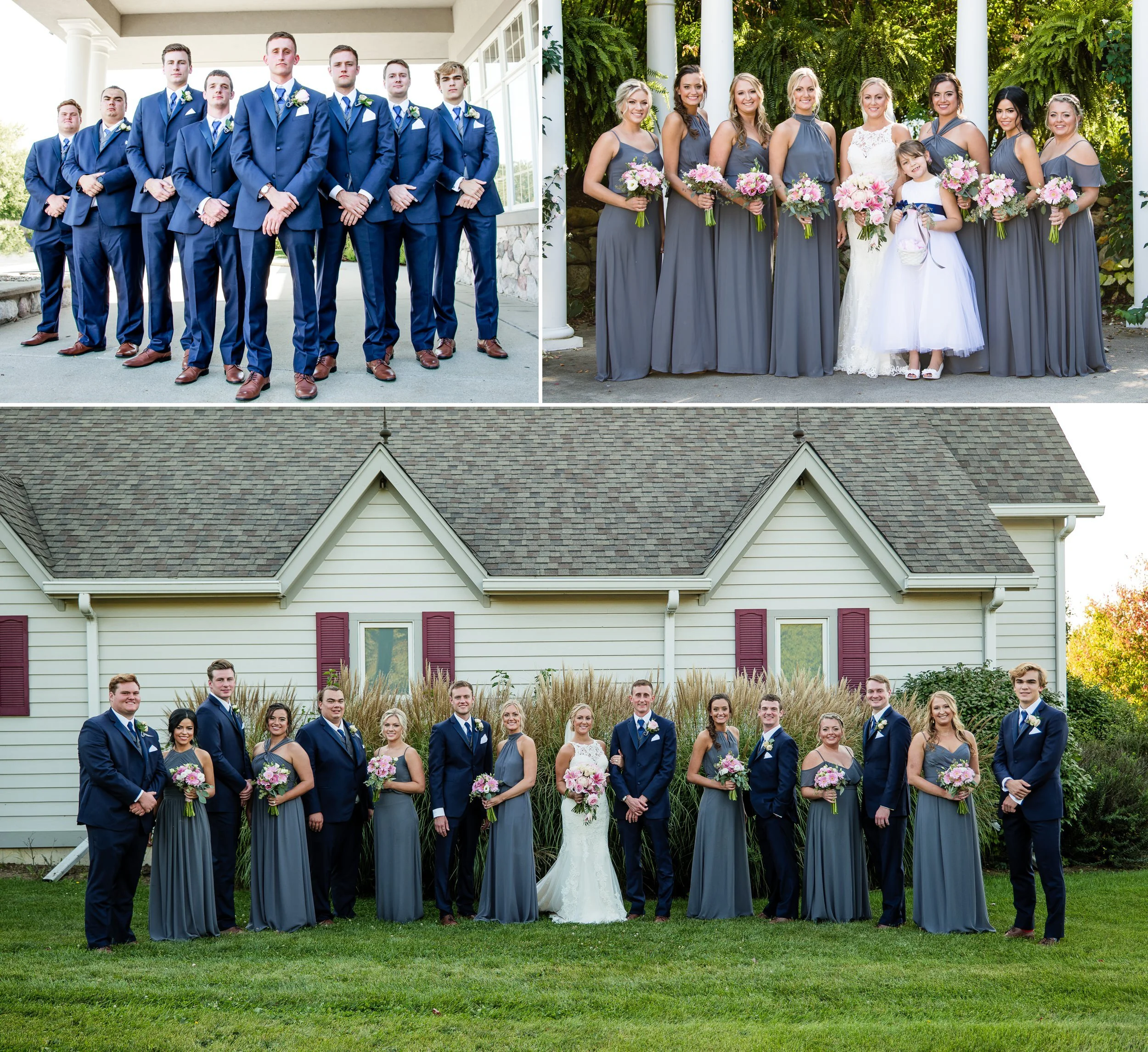 Wedding party group photos at Aberdeen Manor.