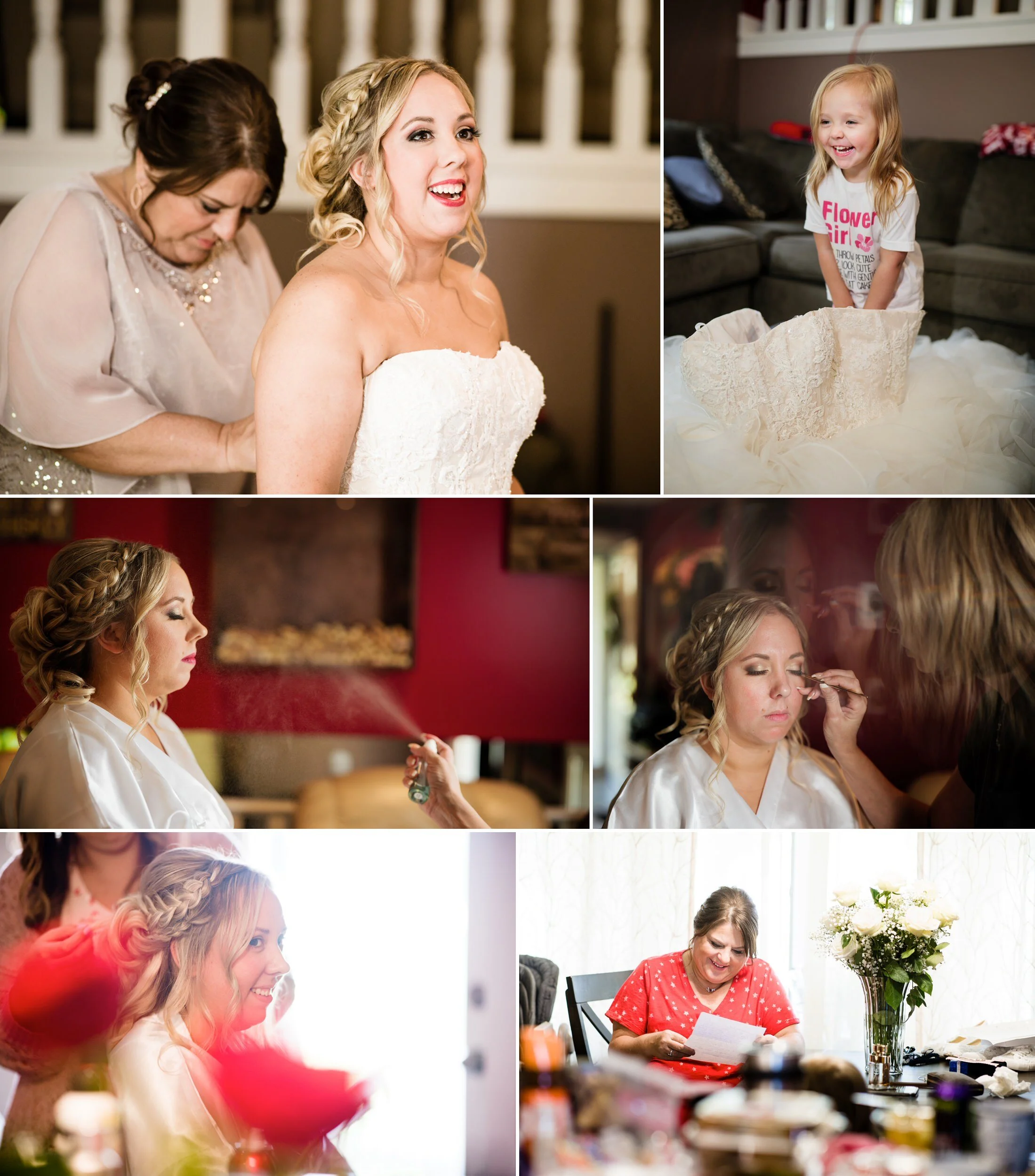 Bridal prep for a September wedding at Avalon Manor.