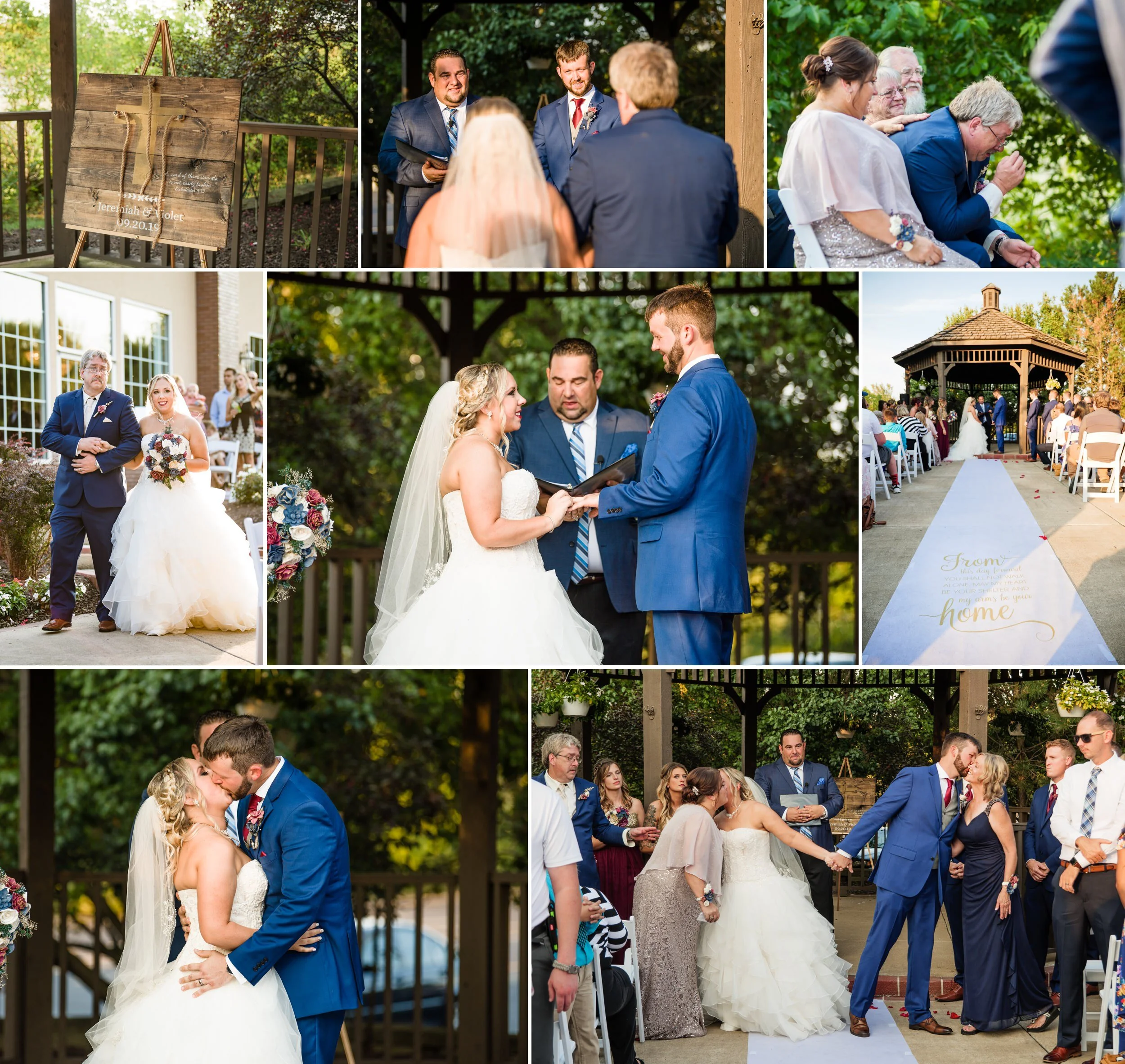 Outdoor September wedding ceremony at Avalon Manor.