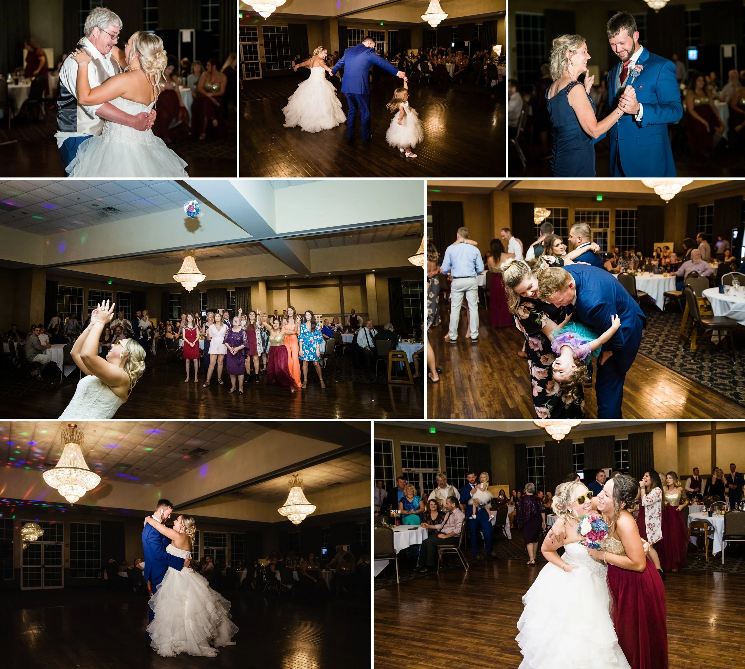 Dance floor fun during a wedding reception at Avalon Manor.